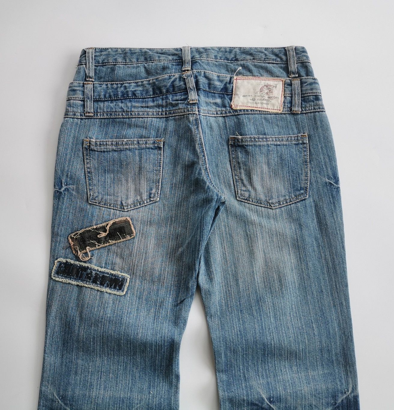 Kapital Jouer Aux Echecs Patchwork Double Waist Denim Jeans Size US 31 - 7 Thumbnail