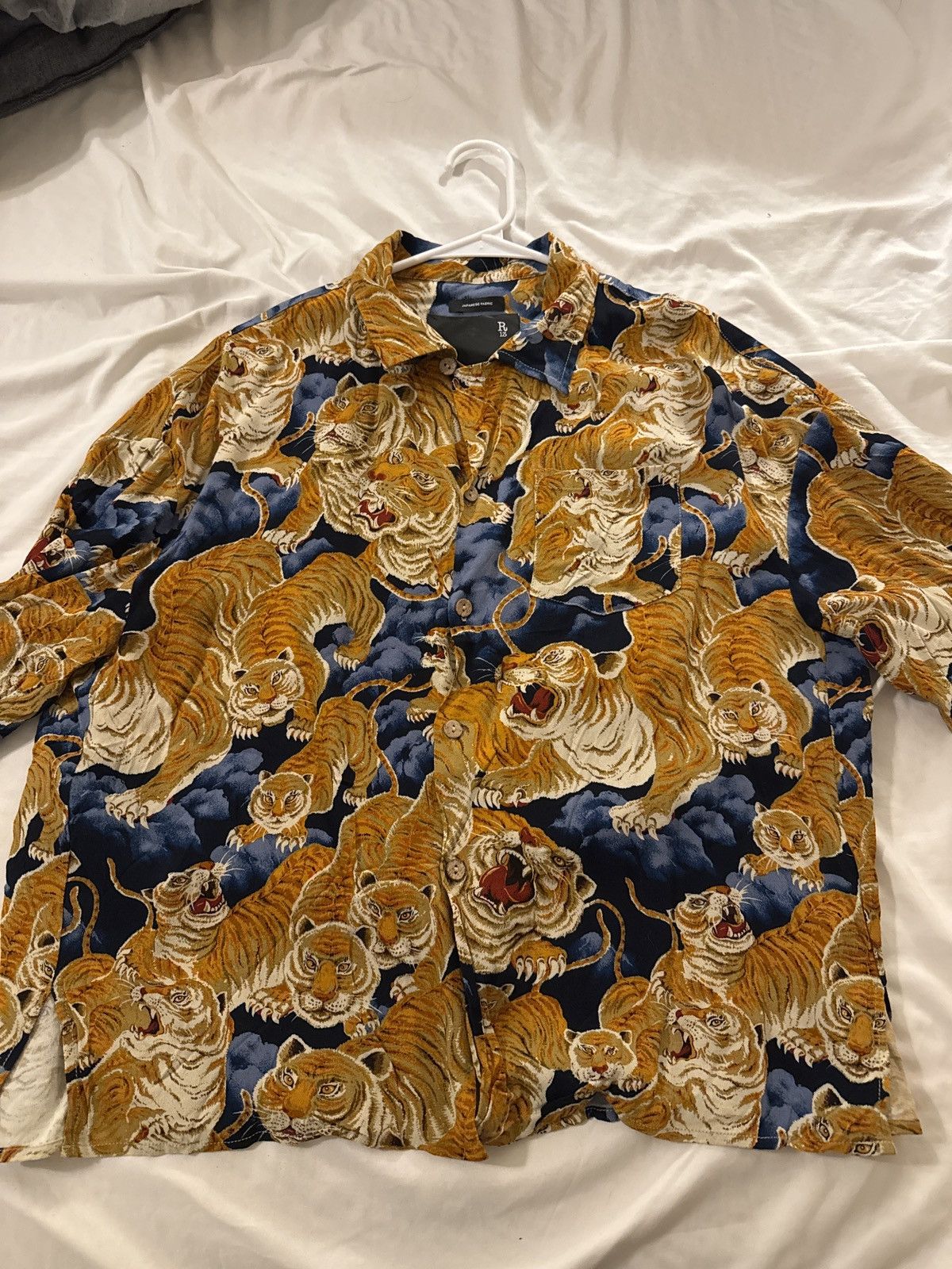 R13 Blue R13 Tiger Button Down Short Sleeve Shirt Size US S / EU 44-46 / 1 - 1 Thumbnail