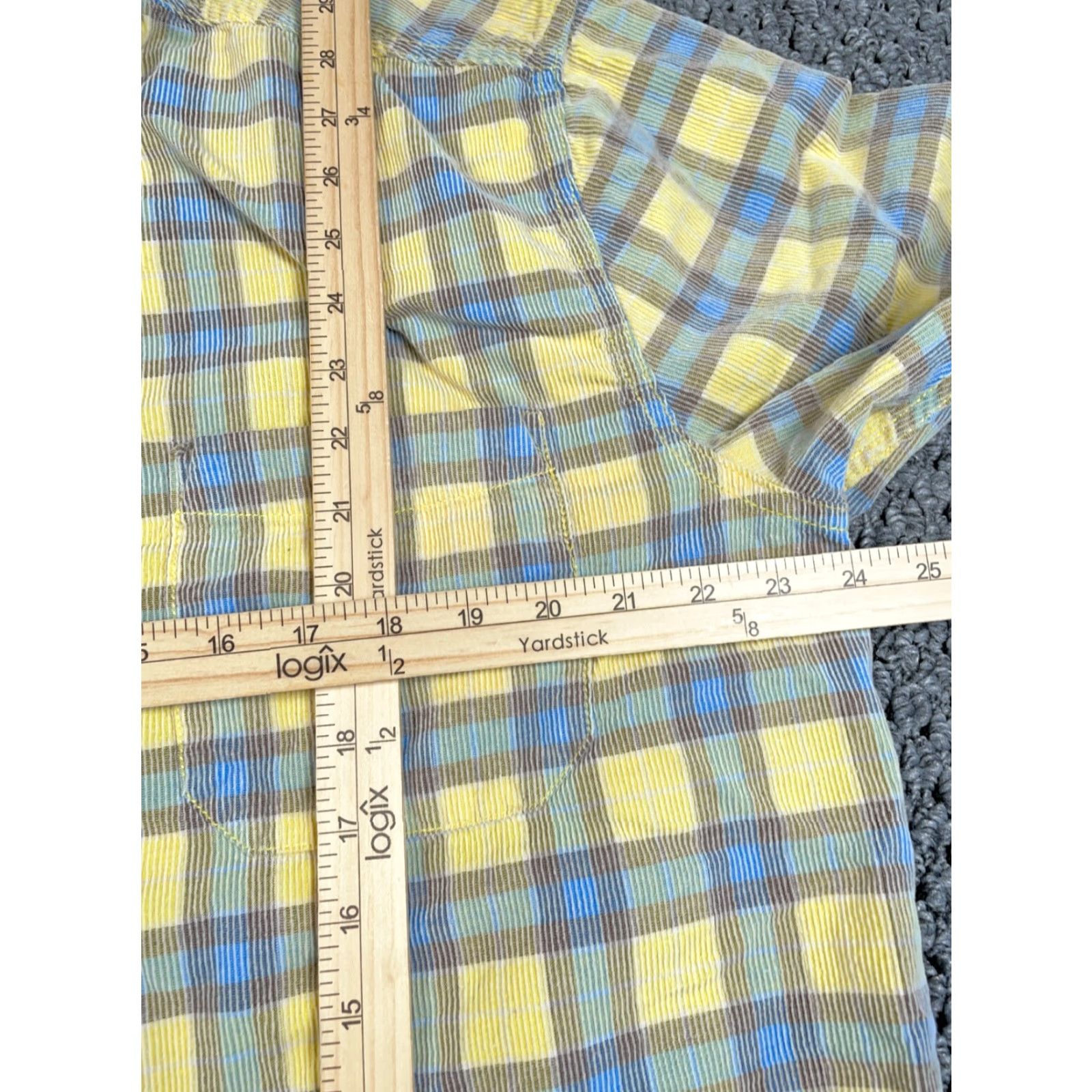 The Territory Ahead Territory Ahead Lightweight Corduroy Plaid Shirt Adult XL Yellow Blue Casual Mens Size US XL / EU 56 / 4 - 5 Thumbnail
