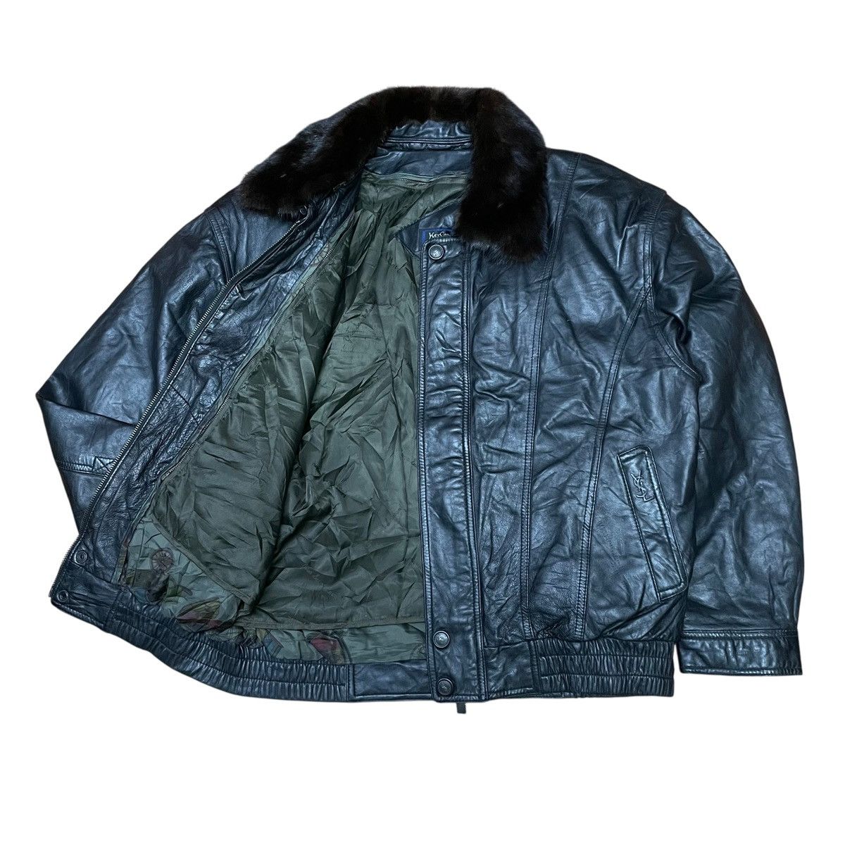 Yves Saint Laurent Vintage YSL Yves Saint Laurent Leather Bomber Jacket Size US M / EU 48-50 / 2 - 3 Thumbnail