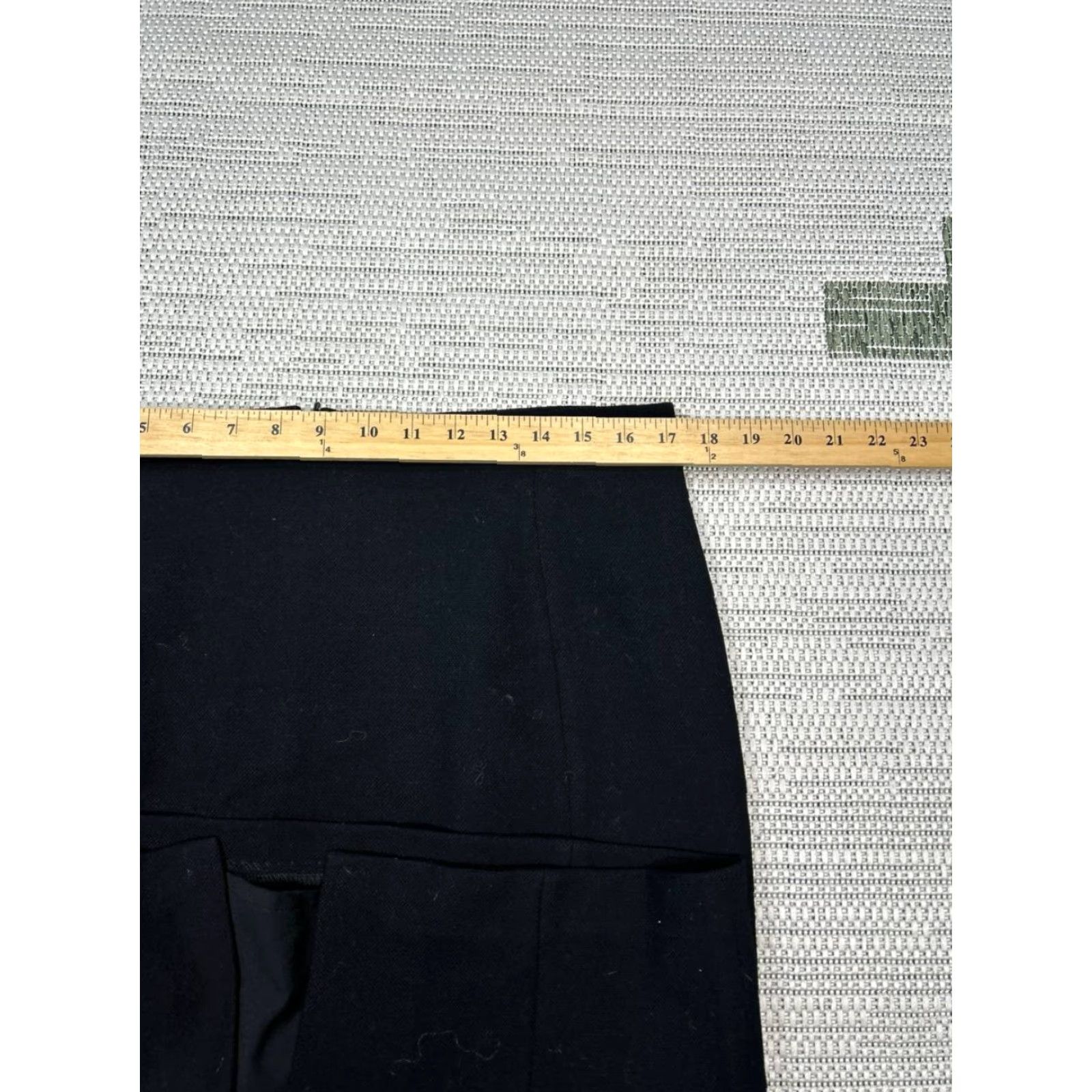 Vintage Hobbs London Helena Pique Pencil Skirt Womens 10 Black Straight Back Zip Slit Size 32" / US 10 / IT 46 - 5 Thumbnail