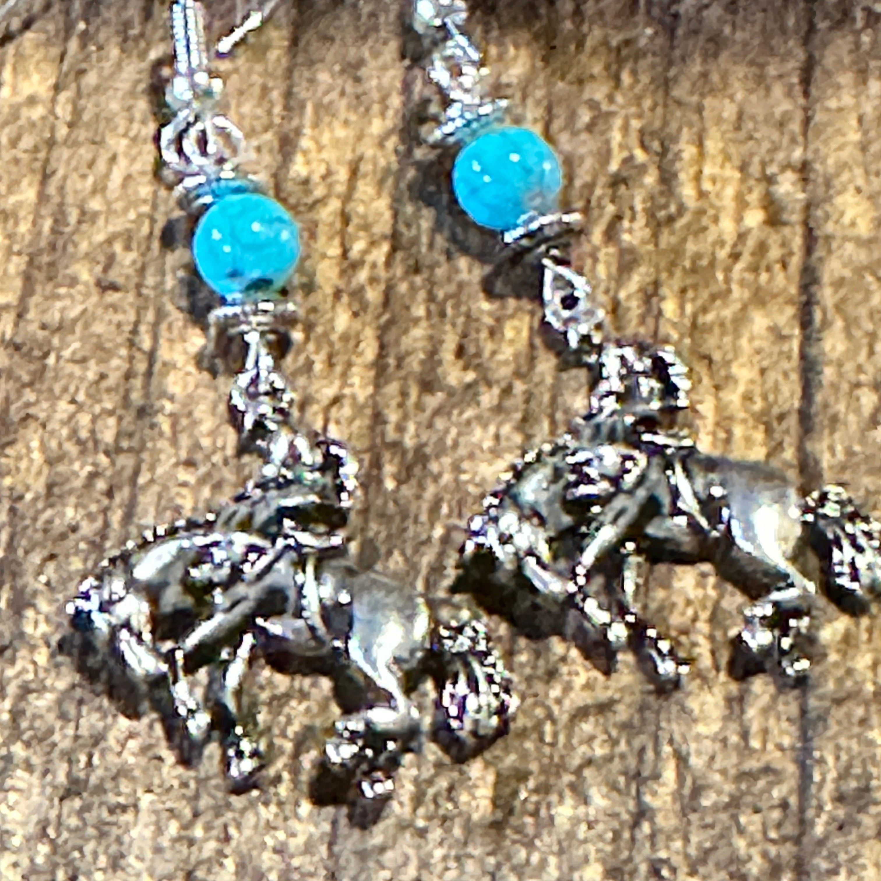 Other Boho Hippie Vintage Rodeo Cowgirl Horse Wire Earrings, Silve Size ONE SIZE - 8 Thumbnail