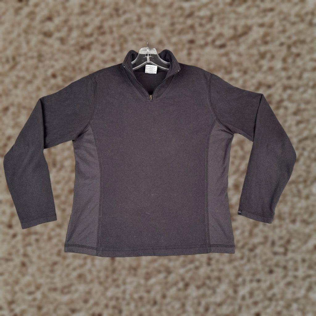 Vintage Columbia Sweatshirt Women Medium Black 1/4 Zip Pullover 100% Polyester Fleece Size M / US 6-8 / IT 42-44 - 1 Thumbnail