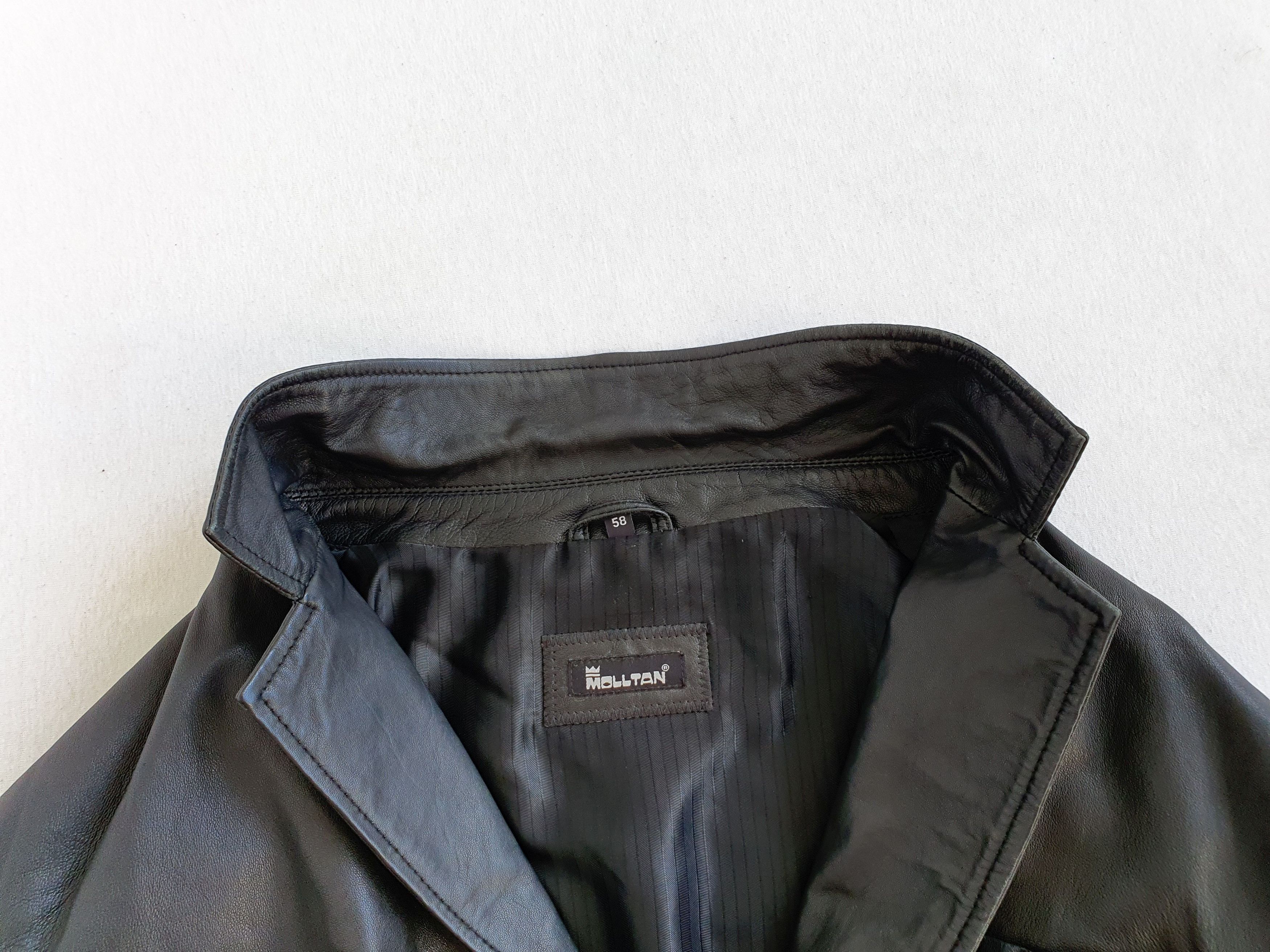 Leather × Vintage MOLLTAN (Sweden) - Black Leather Blazer Jacket Size US XXL / EU 58 / 5 - 8 Thumbnail