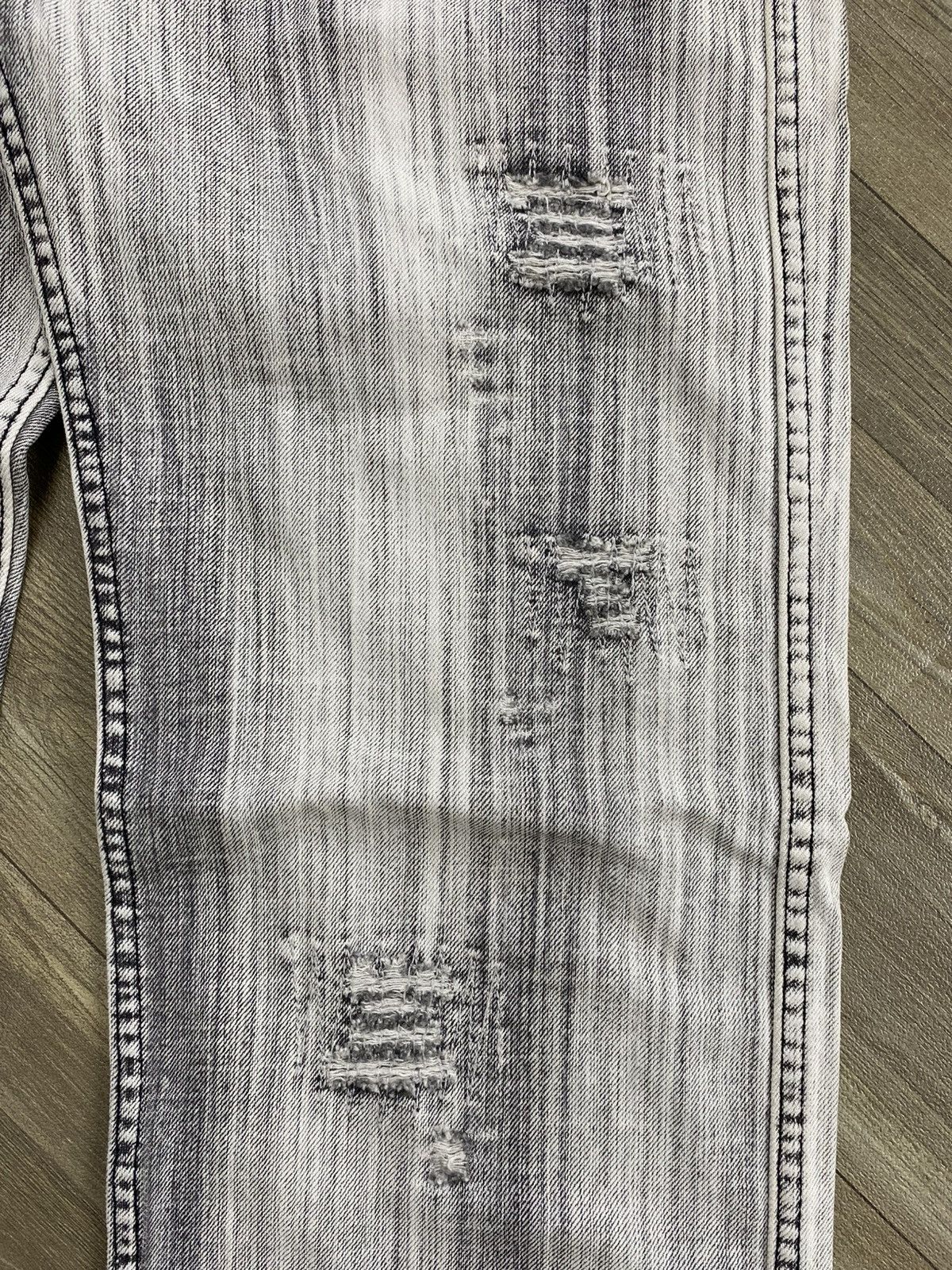 Japanese Brand 2000s Tornado Mart Style Acid Wash Punk Lgb Distressed Jeans Size US 32 / EU 48 - 6 Thumbnail