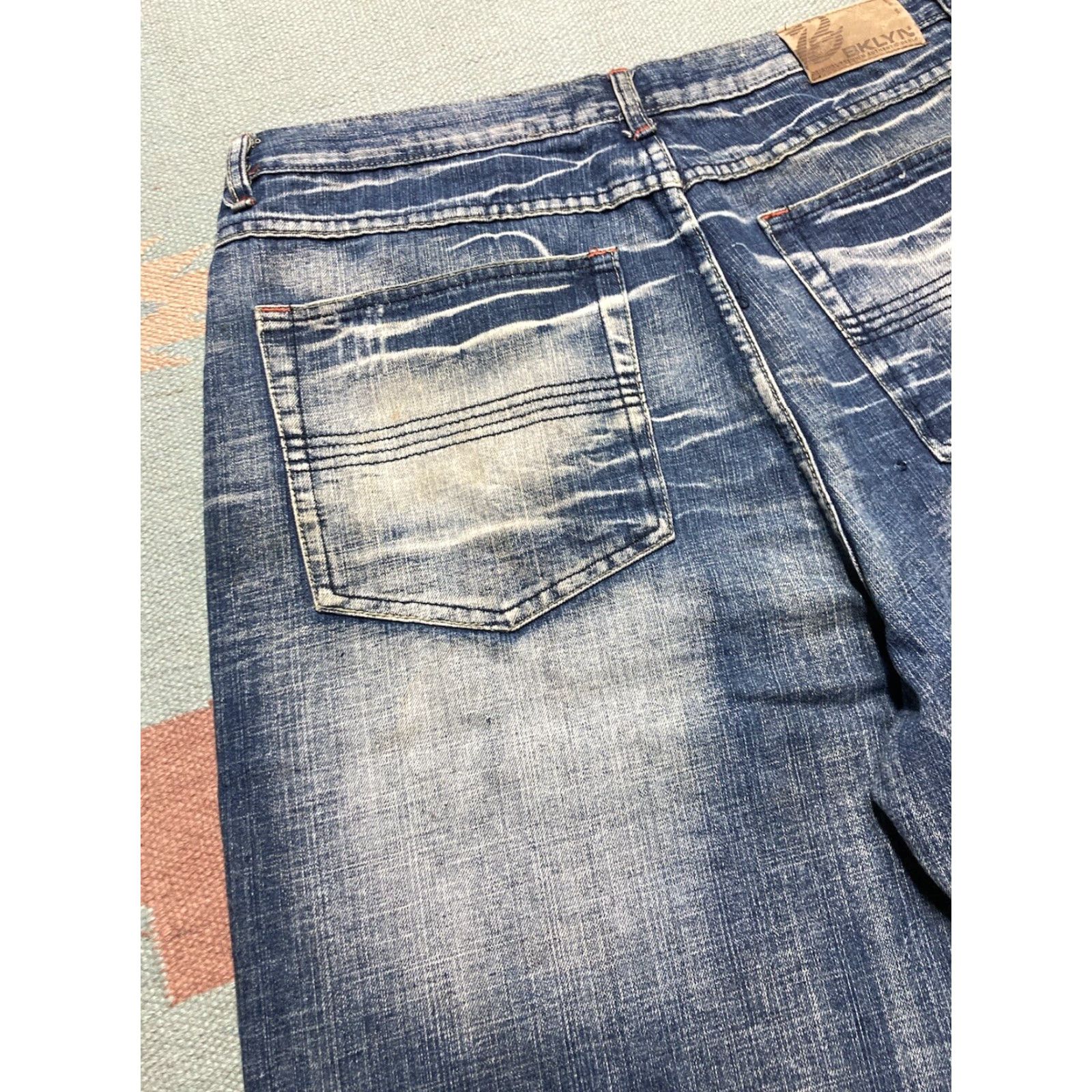 Southpole VINTAGE Brooklyn Xpress Baggy Jeans Shorts Jorts Men 40 Blue Wide Leg Skater 90s Southpole Size US 40 / EU 56 - 3 Thumbnail