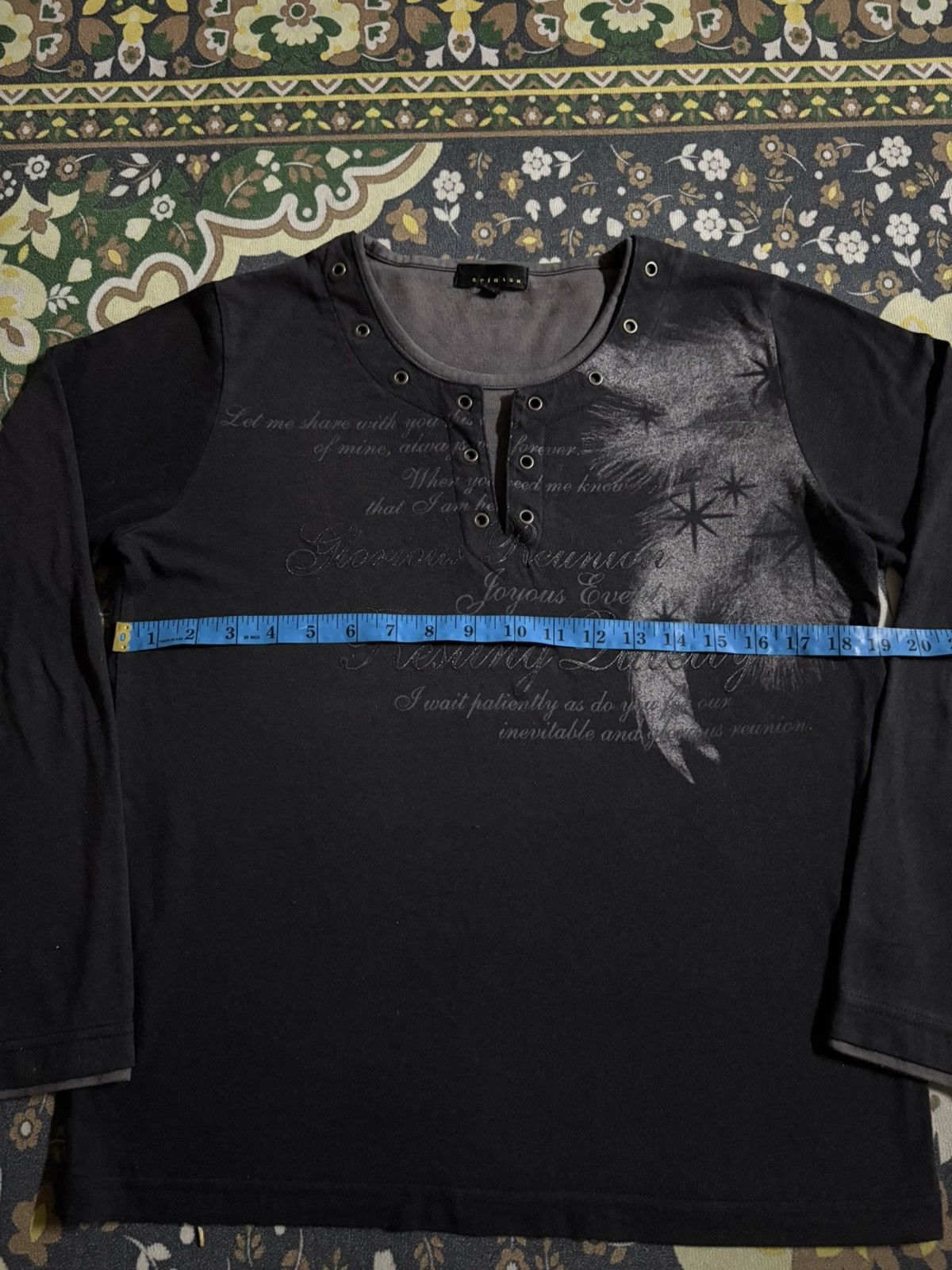 Japanese Brand Vintage Japanese Brand SPINASH Poem Long Sleeve T-Shirt Size US M / EU 48-50 / 2 - 8 Thumbnail