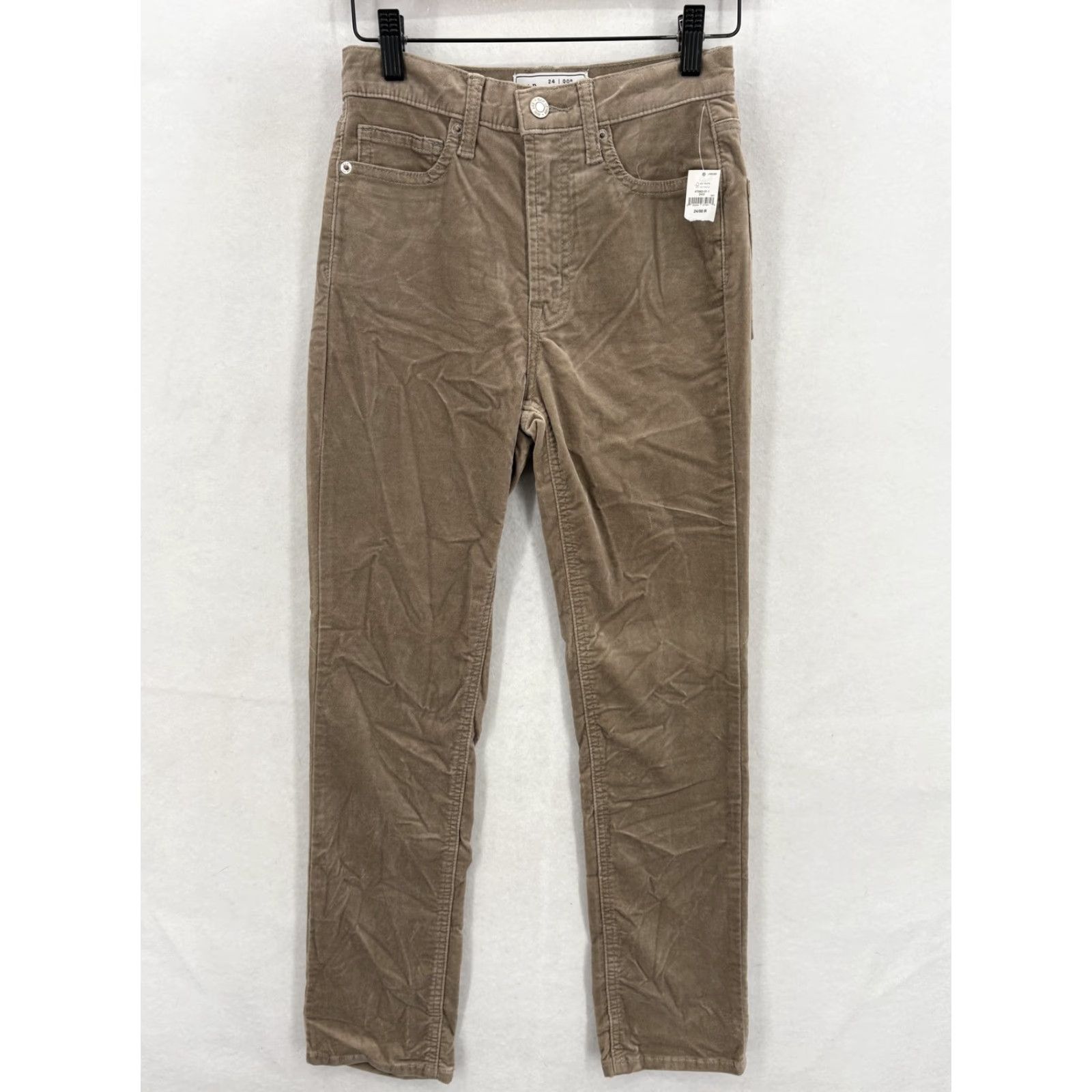 Gap VINTAGE Gap Pants Womens 00 Slim High Rise Beige Flannel Tapered Pocketed Stretch Size 24" / US 00 / IT 34 - 2 Thumbnail