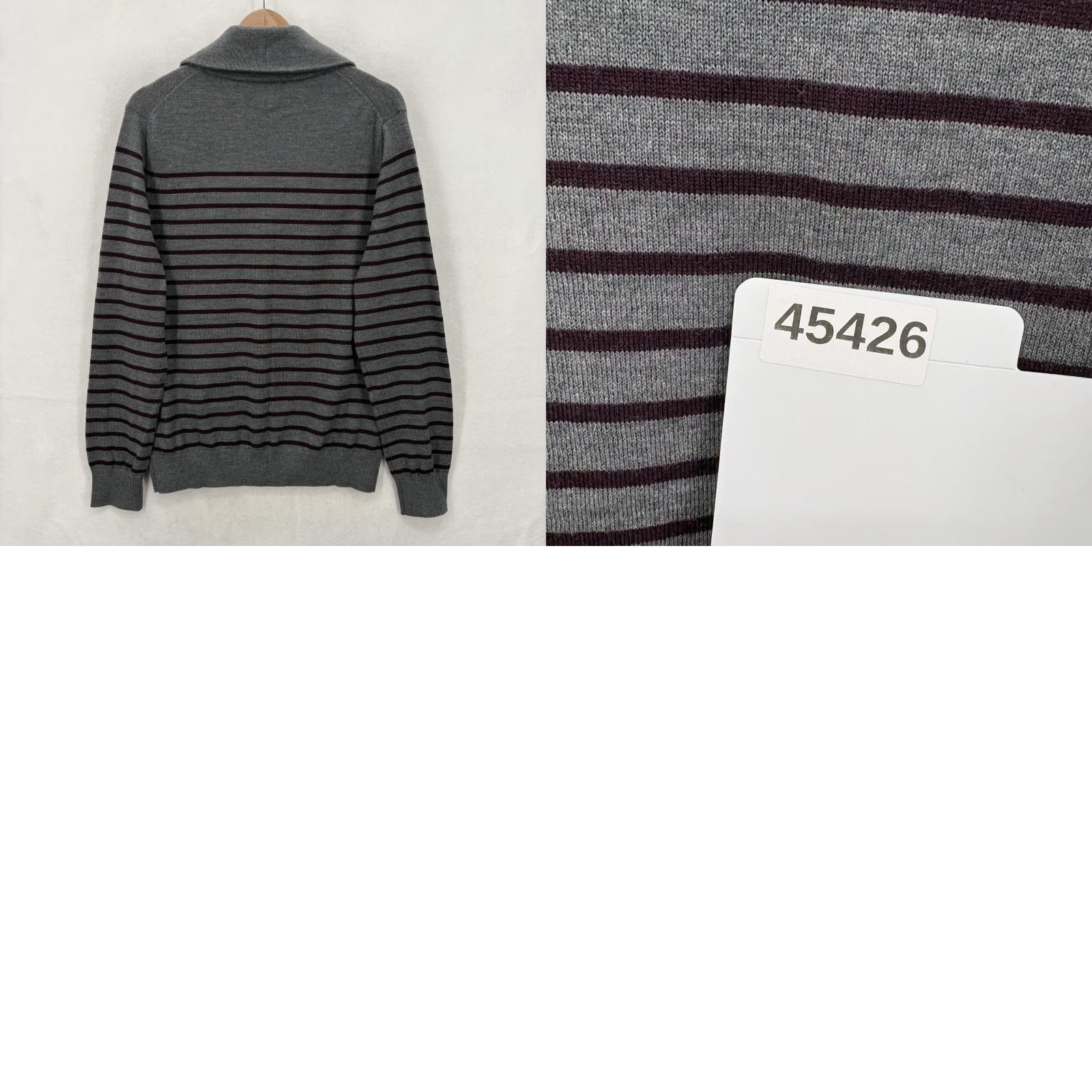 Banana Republic Banana Republic Cardigan Sweater Mens Medium Merino Wool Striped Shawl Collar Gray Mens Cardigan Size US M / EU 48-50 / 2 - 9 Thumbnail