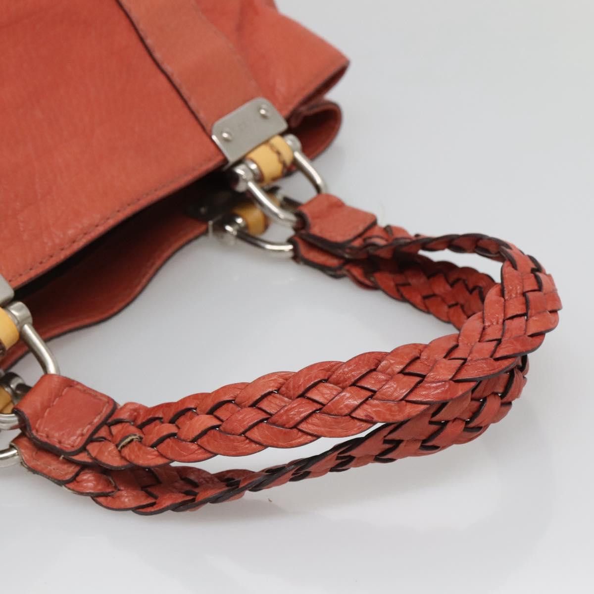 Gucci GUCCI Bamboo Tote Bag Leather Red Silver Size ONE SIZE - 7 Thumbnail