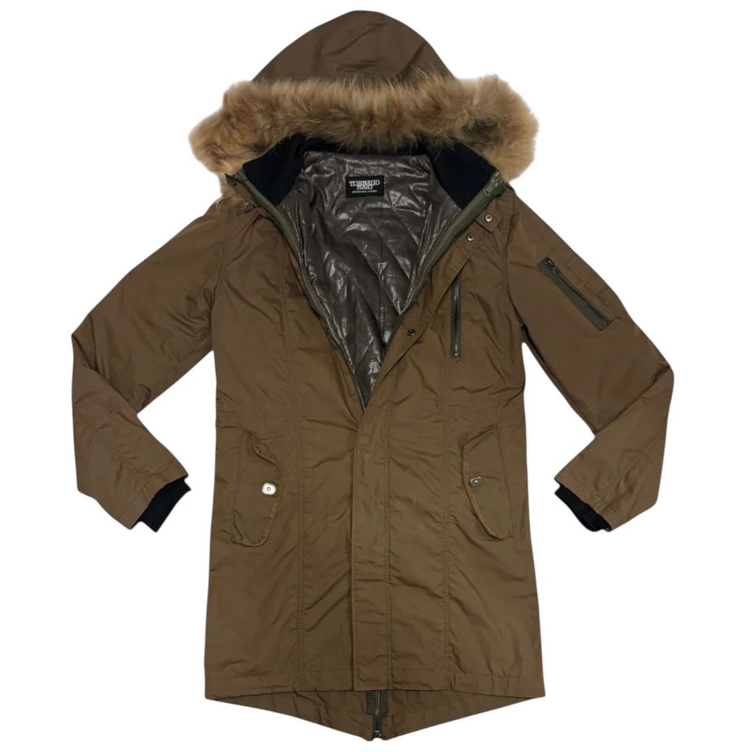 Tornado Mart Tornado Mart parka khaki brown fur hood mod coat Size US S / EU 44-46 / 1 - 1 Thumbnail