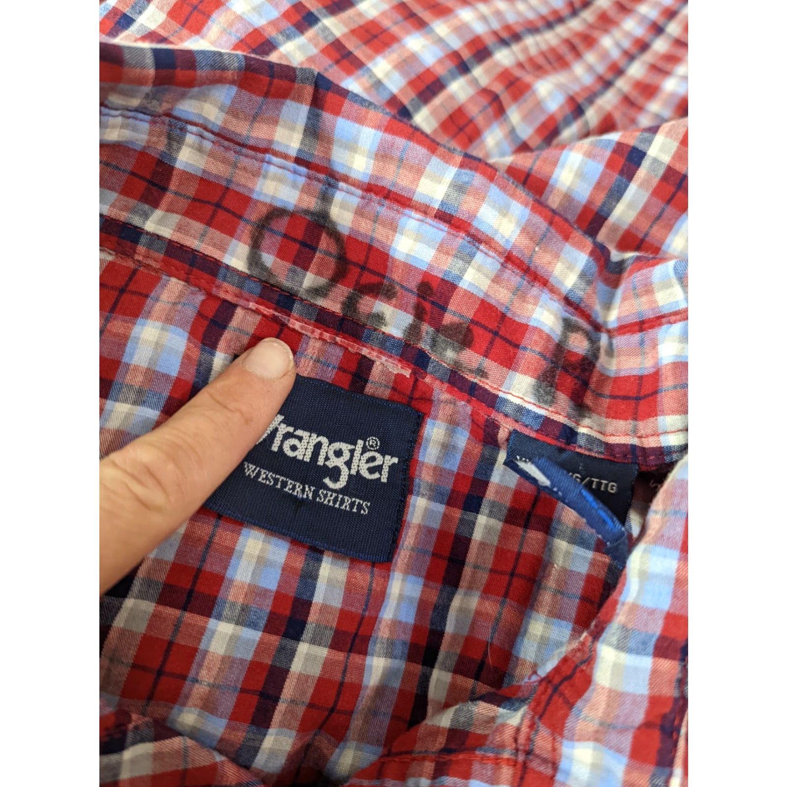 Wrangler Wrangler Western Shirt Men XXL Red Blue Plaid Long Sleeve Pearl Snap T1F Size US XXL / EU 58 / 5 - 5 Thumbnail