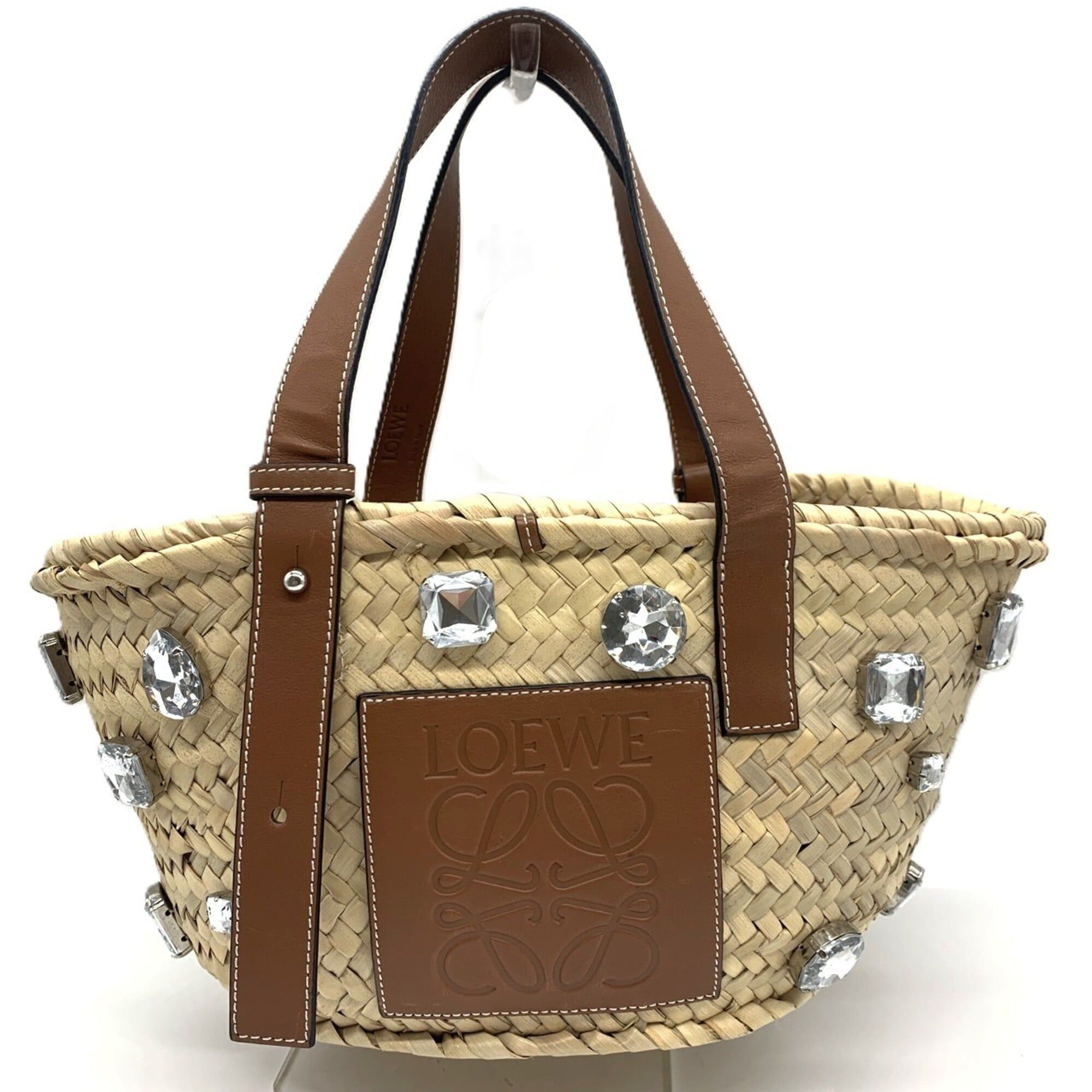 Loewe Loewe Basket Bag, Raffia, Bijou, Stone, Brown, 329.04.S93 LOEWE Size ONE SIZE - 1 Thumbnail