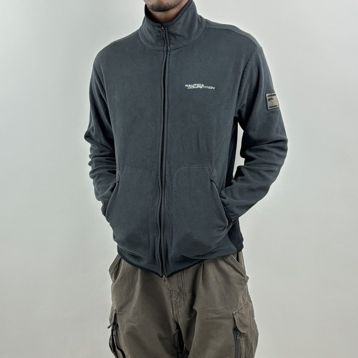 vintage Y2K NAUTICA COMPETITION Zip-up Patch Fleece Jacket