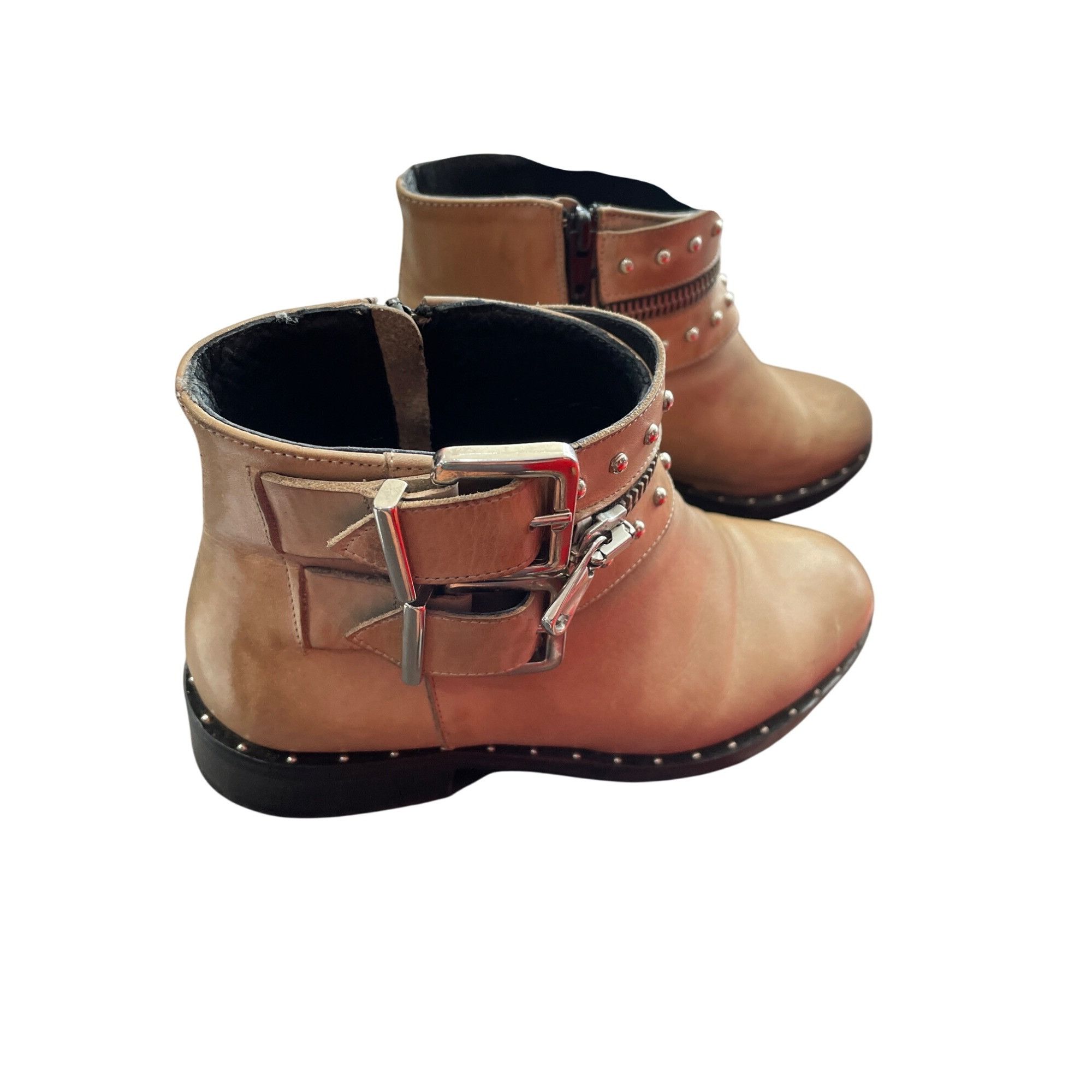Other Charles David Chief womans Taupe Leather Studded Ankle Boots Size US 8.5 / IT 38.5 - 7 Thumbnail