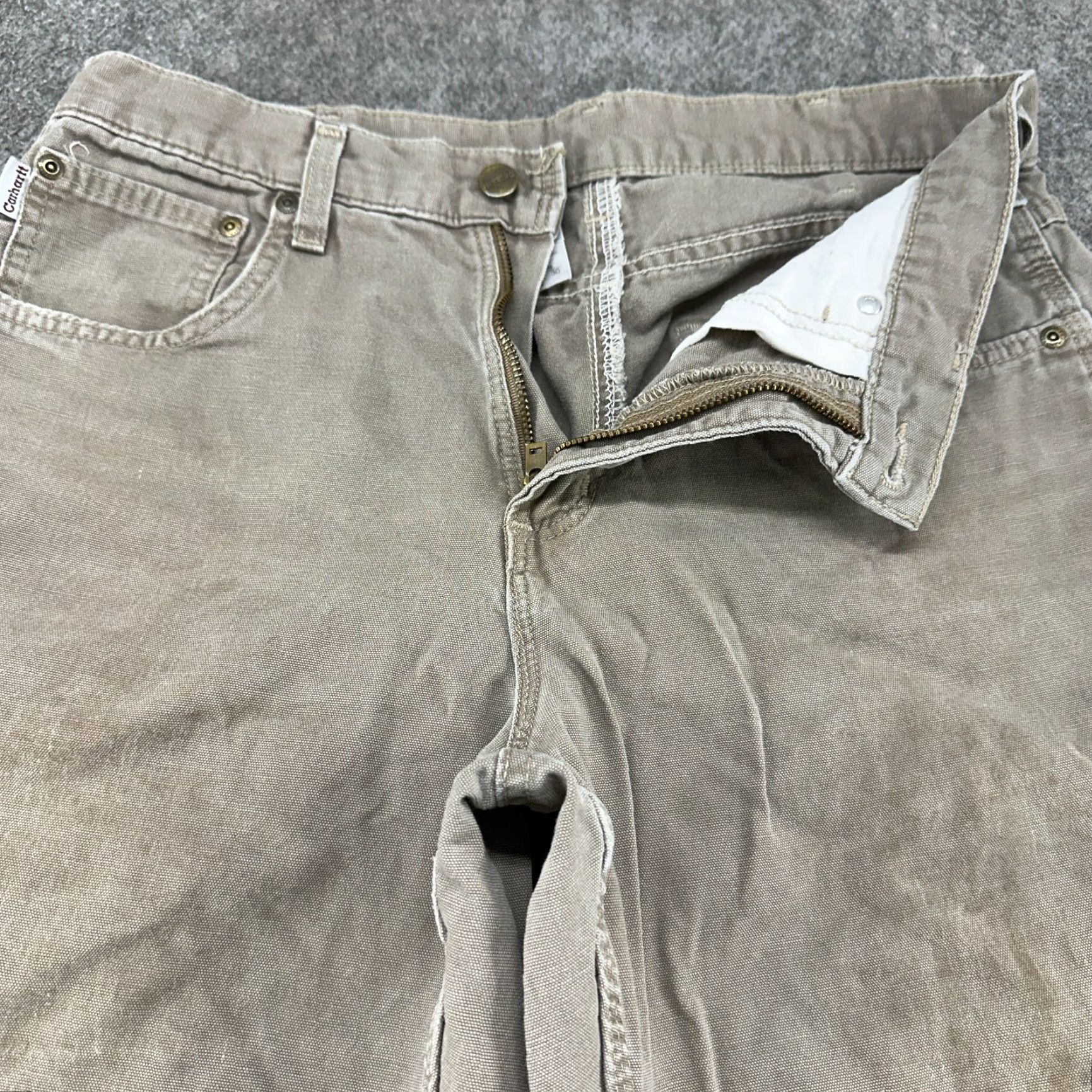 Carhartt Carhartt Pants Mens 33x30 Brown Carpenter Canvas Loose Fit Workwear Regular Brown 33 x 30 Mens Pants Carpenter Workwear Carhartt Size US 33 - 2 Thumbnail
