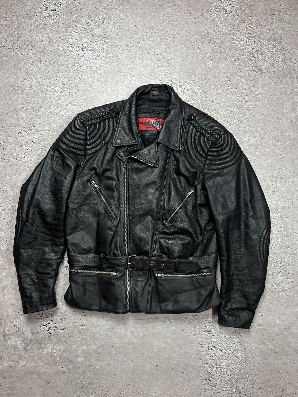 Leather Vintage Heavy Leather Biker Jacket Black Men’s 3XL Moto Size US XXL / EU 58 / 5 - 1 Thumbnail