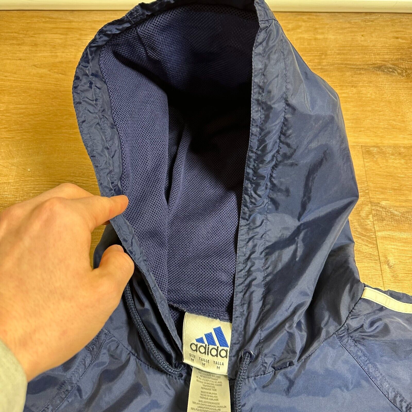 Adidas Vintage 90s Y2k Adidas Windbreaker Mens Medium Navy Blue Size US M / EU 48-50 / 2 - 10 Thumbnail