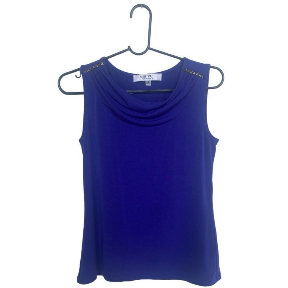 Nine West Nine West Draped Sleeveless Blouse | Size S | Purple Suit To Size S / US 4 / IT 40 - 1 Thumbnail