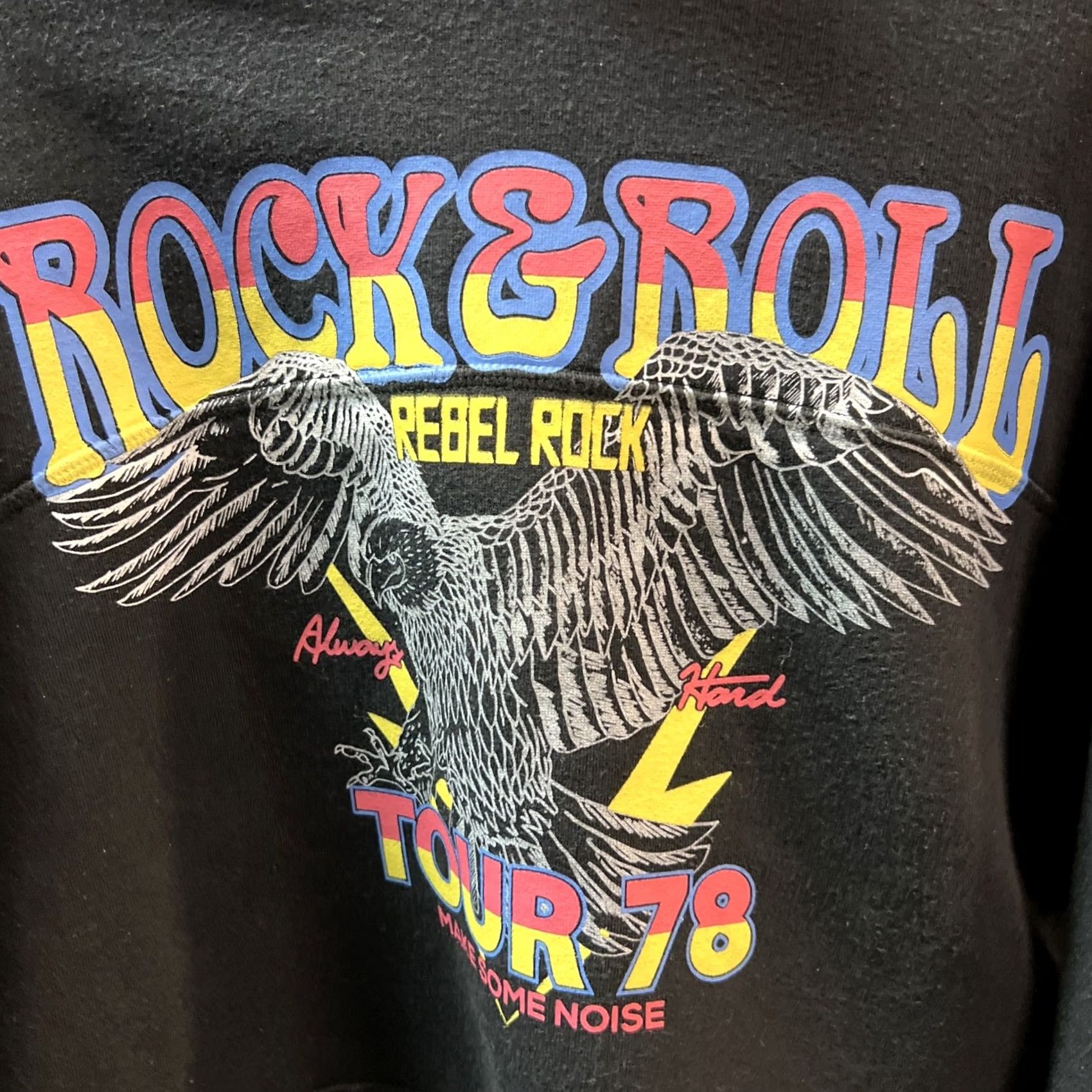 Vintage VINTAGE Rock & Roll Tour 78 Women’s Pull Over Sweater Black XS Urban Nation Size XS / US 0-2 / IT 36-38 - 2 Thumbnail