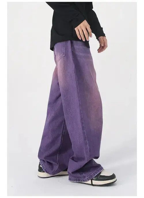 Jean Vintage Purple Streetwear Baggy Jeans Size US 32 / EU 48 - 3 Thumbnail