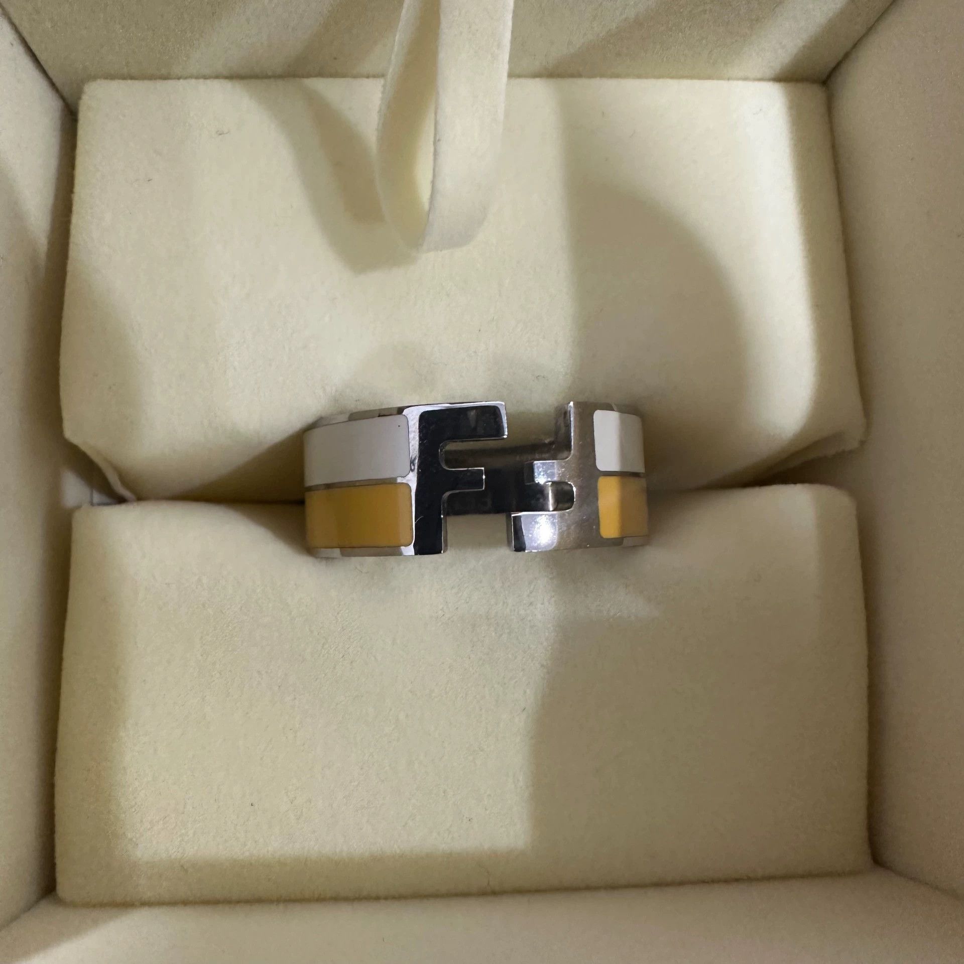Fendi FENDI Two-Tone Enamel Ring M Size ONE SIZE - 1 Thumbnail