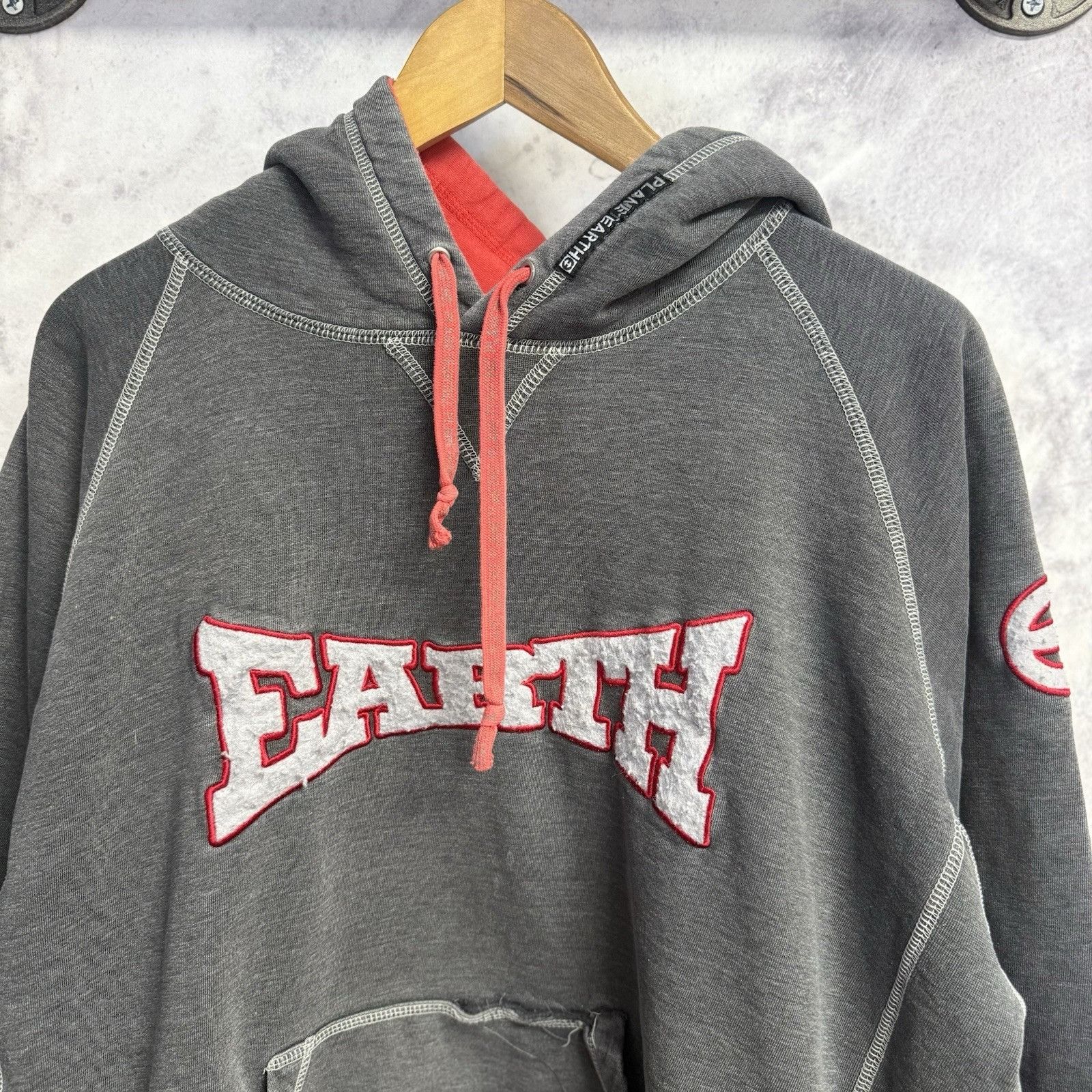 Vintage Vintage Planet Earth Hoodie Mens Large Gray 90s Y2K Baggy Size US L / EU 52-54 / 3 - 2 Thumbnail