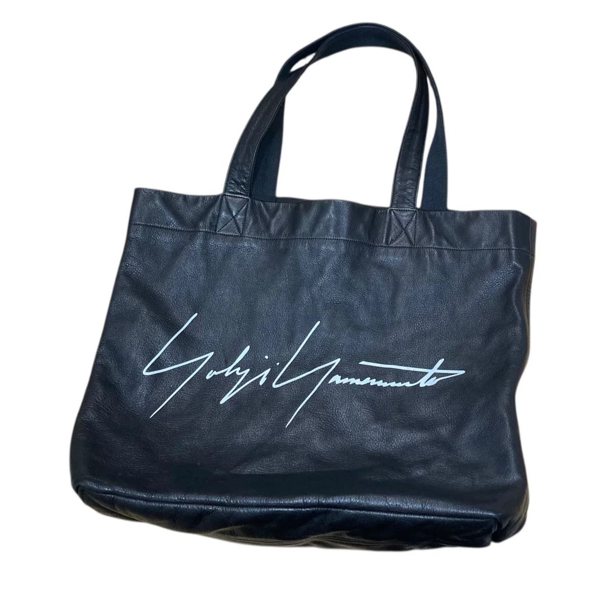 Yohji Yamamoto YOHJI YAMAMOTO Signature Logo Leather Tote Bag Size ONE SIZE - 1 Thumbnail