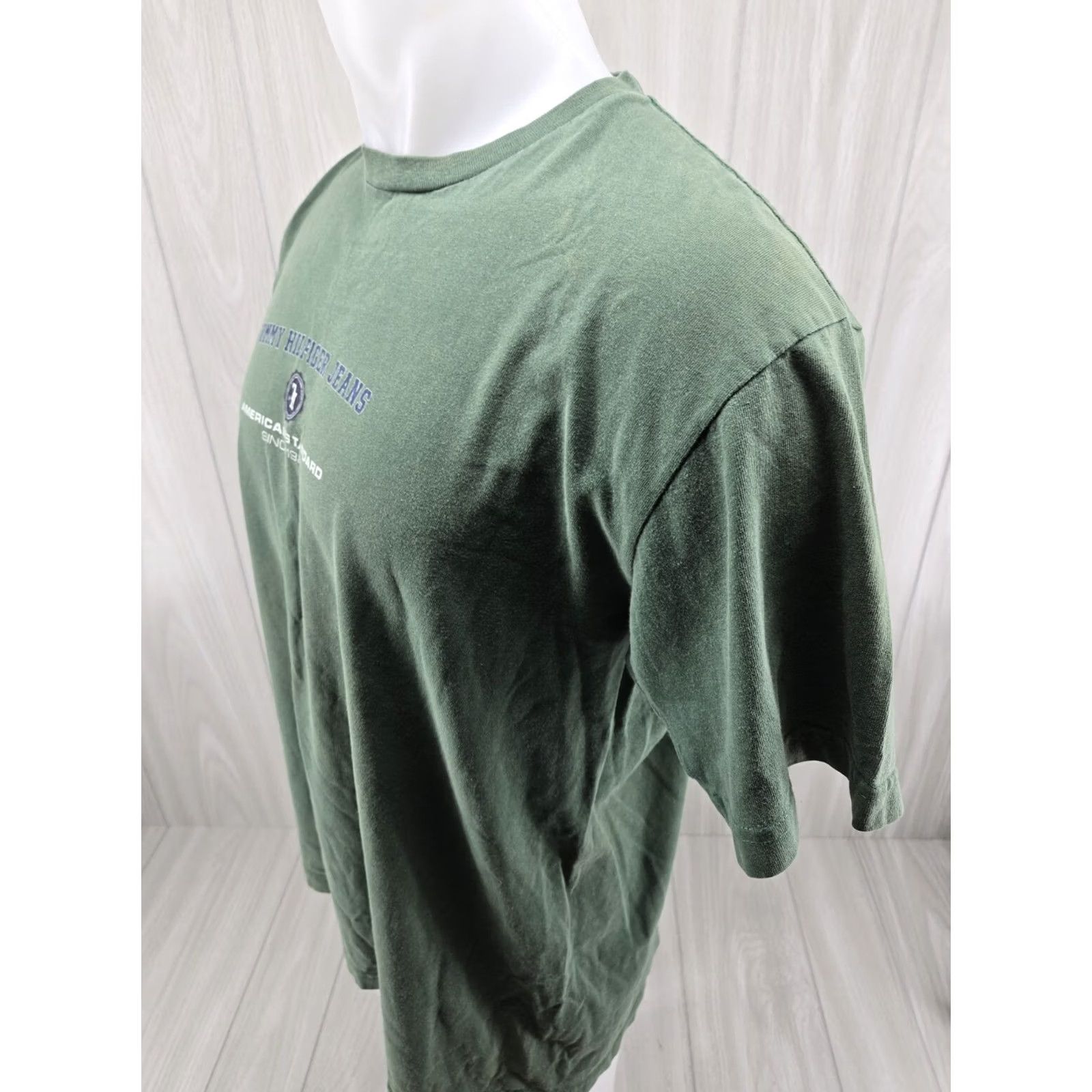 Tommy Hilfiger VINTAGE Tommy Hilfiger Jeans T-Shirt Mens Medium Green Made In USA Logo 90s Hippie All Seasons Adults Mens Size US M / EU 48-50 / 2 - 6 Thumbnail