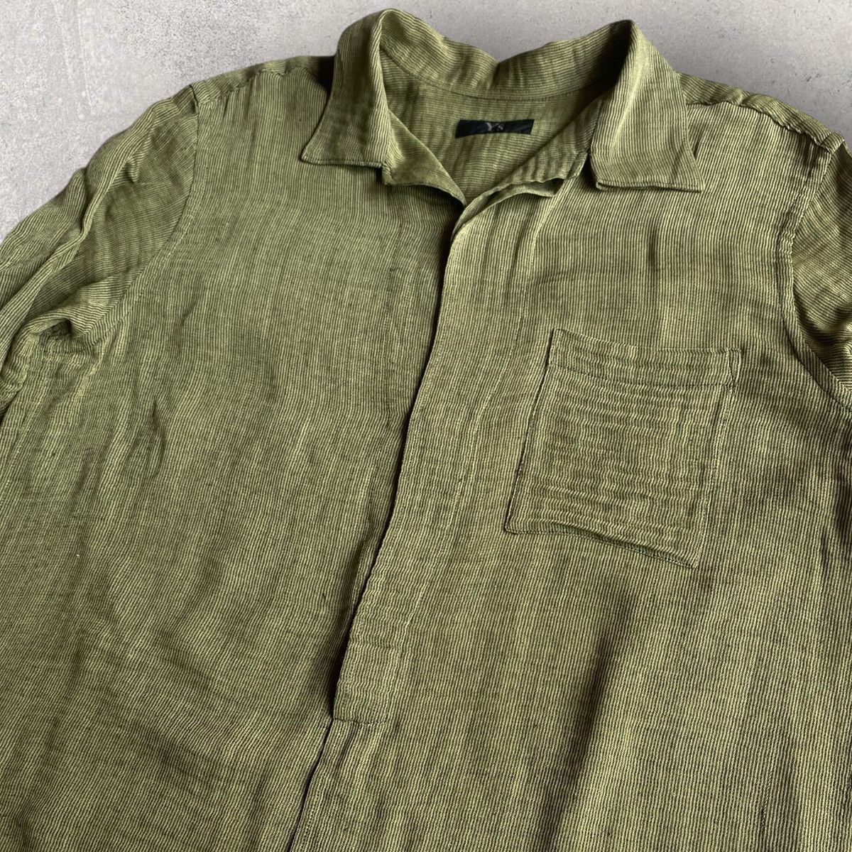 Yohji Yamamoto Y’s Rayon Blend Green Oversized Shirt Size ONE SIZE - 2 Thumbnail