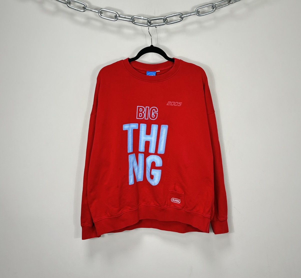 Vintage 2005 Durex Big Thing Logo Y2K Hype Sweatshirt Size US L / EU 52-54 / 3 - 1 Thumbnail