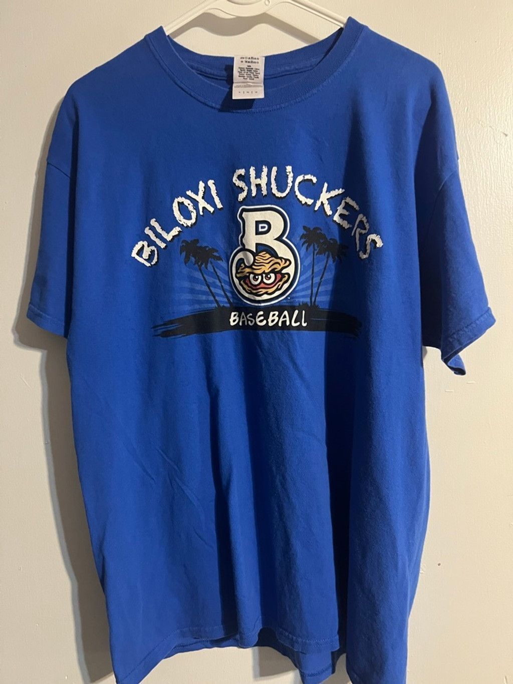 Gildan Men's Gildan Biloxi Shuckers Baseball Tee L Blue White Size US L / EU 52-54 / 3 - 1 Thumbnail