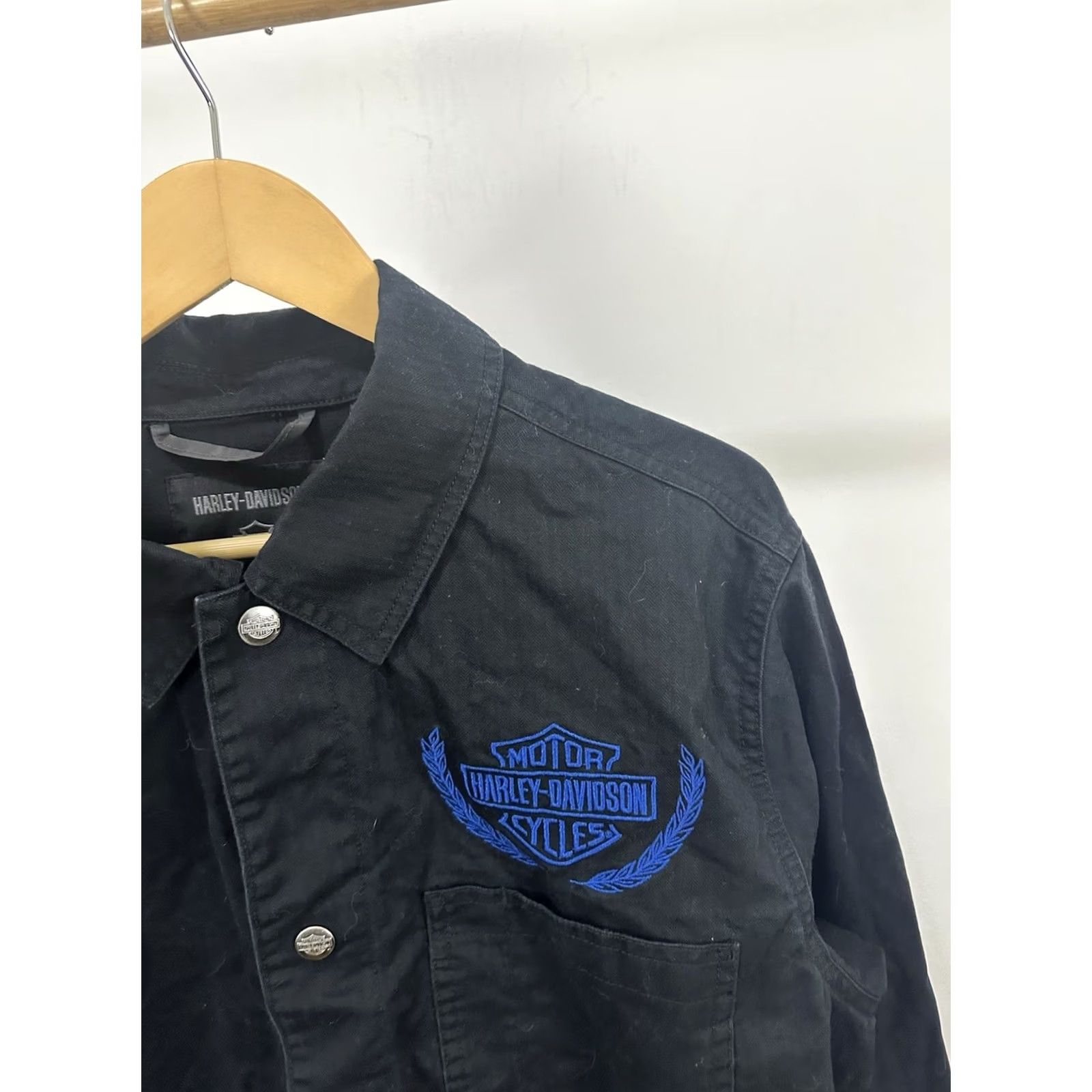 Harley Davidson Harley-Davidson Track Racing Dept Black HBT Chore Motorcycle Workwear Jacket L Mens Black Parka 90s Decade Theme chainstitched Size US L / EU 52-54 / 3 - 4 Thumbnail
