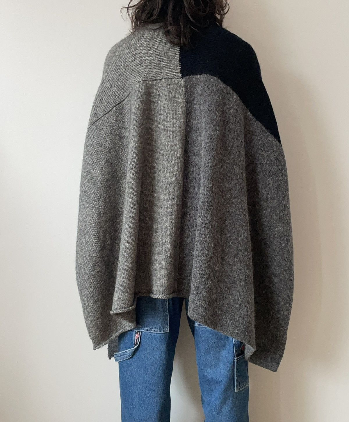 Adidas × Y-3 × Yohji Yamamoto Y-3 Yohji Yamamoto Alpaca Wool Colorblock Poncho Sweater Size US M / EU 48-50 / 2 - 4 Thumbnail
