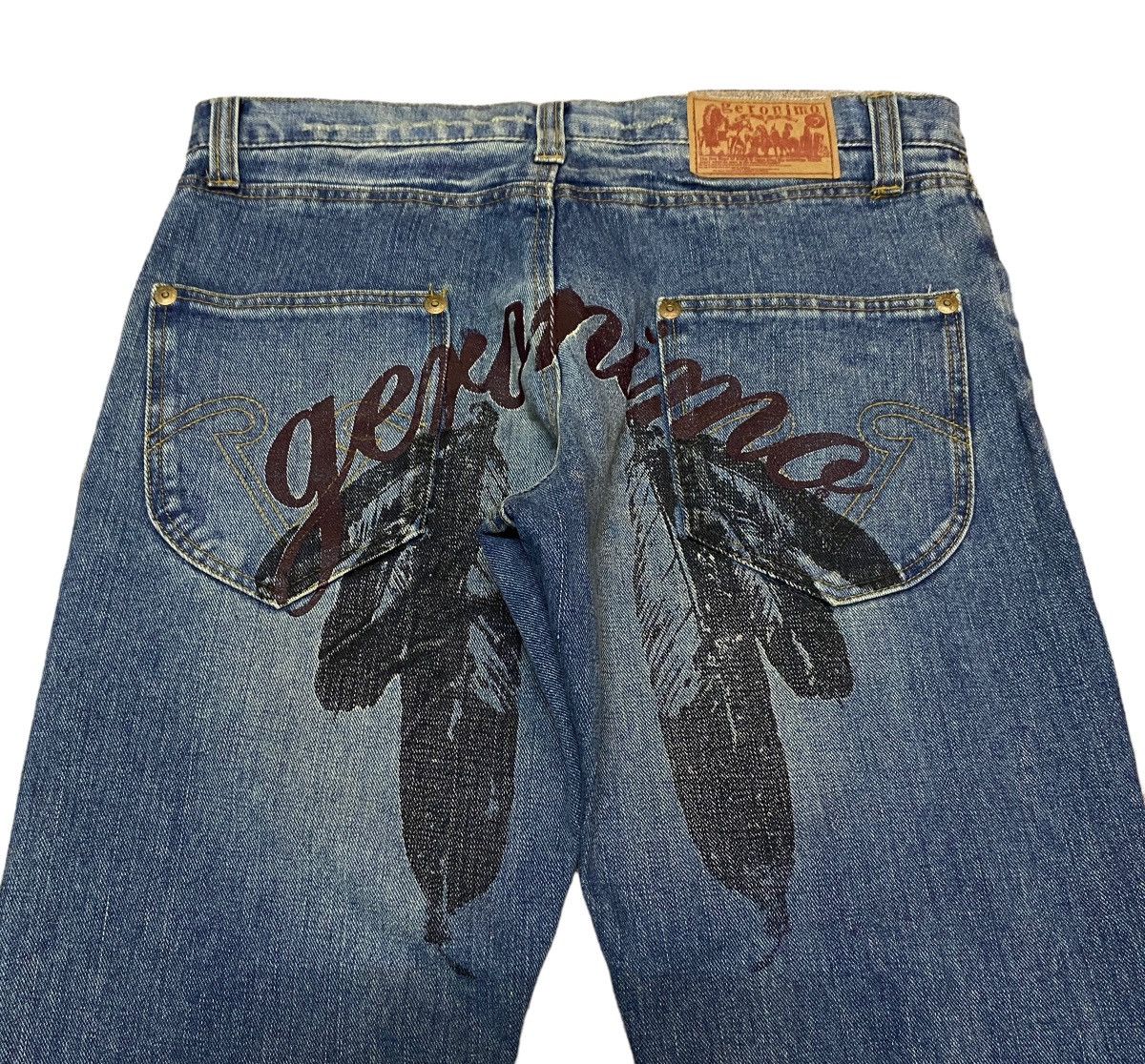 If Six Was Nine × Japanese Brand × Le Grande Bleu (L.G.B.) Very Rare Design Vintage Japanese Brand Geronimo Jeans 2000s Size US 32 / EU 48 - 4 Thumbnail