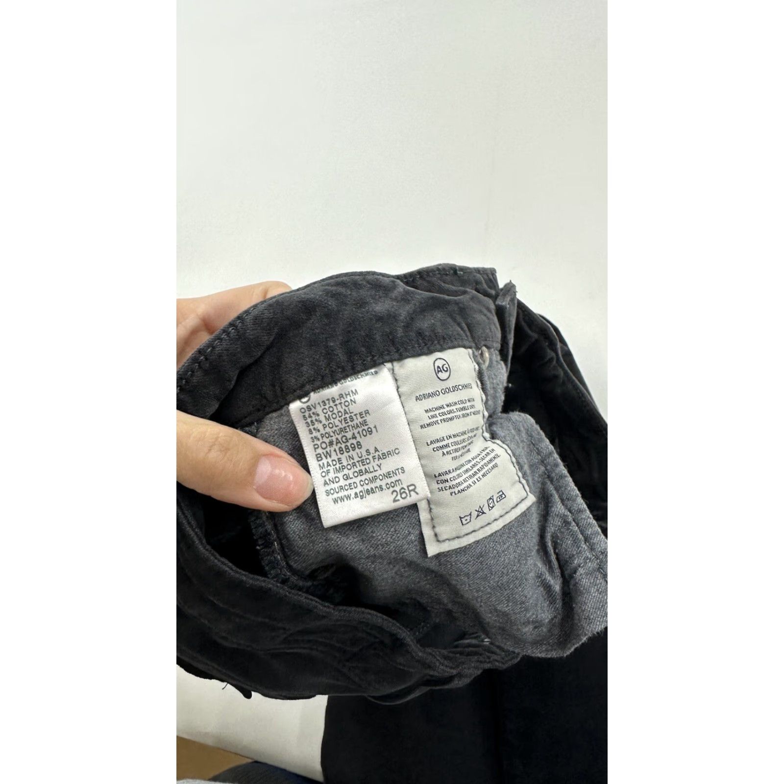 Velvet AG Adriano Goldschmied Pants Womens 26 Black Velvet The Farrah Skinny Jeans Slim Straight 30in Inseam Womens Size 26" / US 2 / IT 38 - 5 Thumbnail