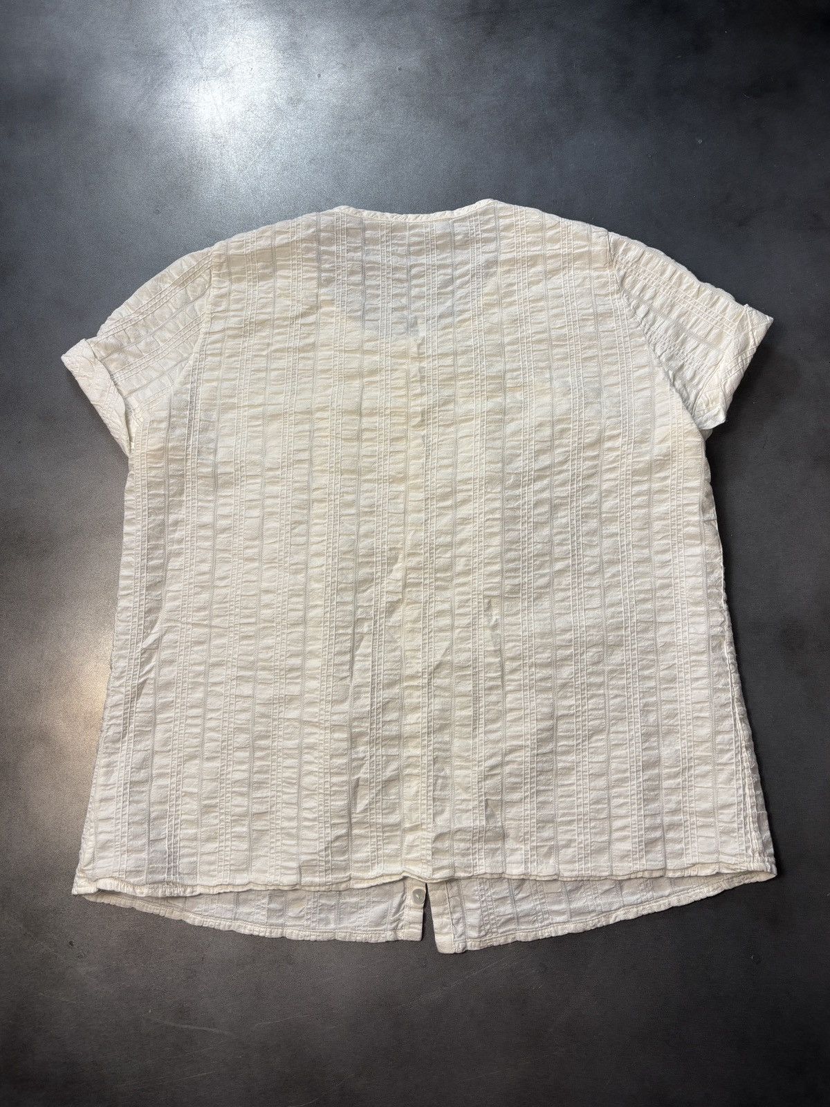 Jil Sander × Vintage Vintage Jil Sander Shirt Crinkle Plisse Short Sleeve Sheer Size XXS / US 00 / IT 34 - 10 Thumbnail