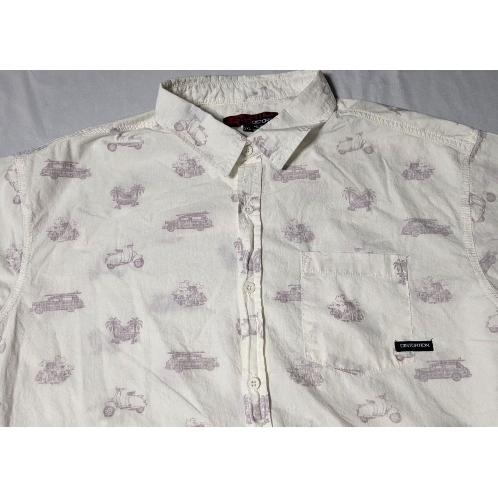 Off-White DISTORTION Men Shirt 2XL Cotton Off-White Moped Scooters Surfboard Reverse Print Shirt Size US XXL / EU 58 / 5 - 5 Thumbnail