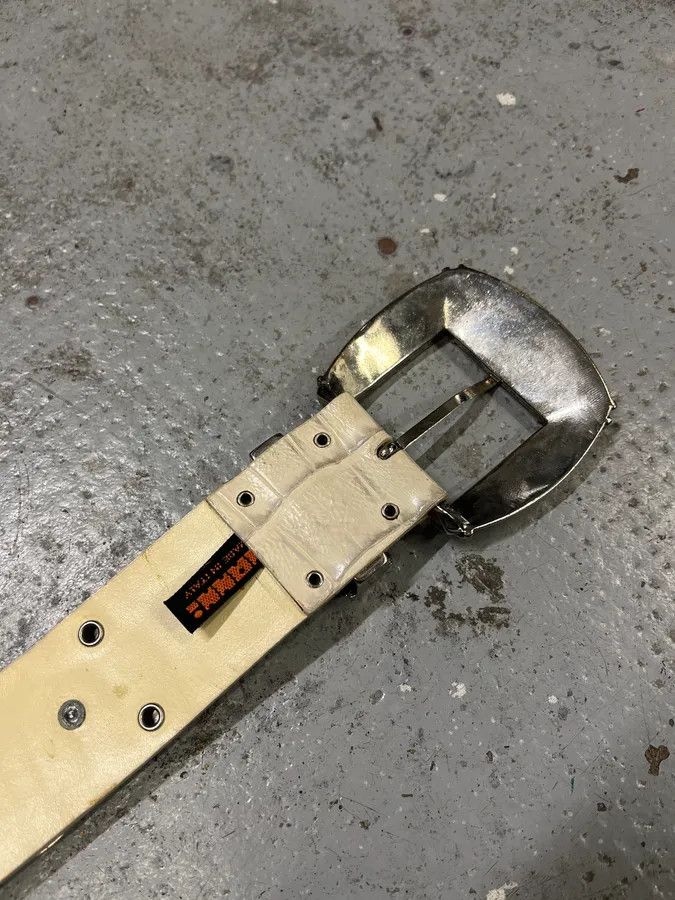 Vintage Nanni Studded Crocodile Effect White Leather Belt Size ONE SIZE - 8 Thumbnail