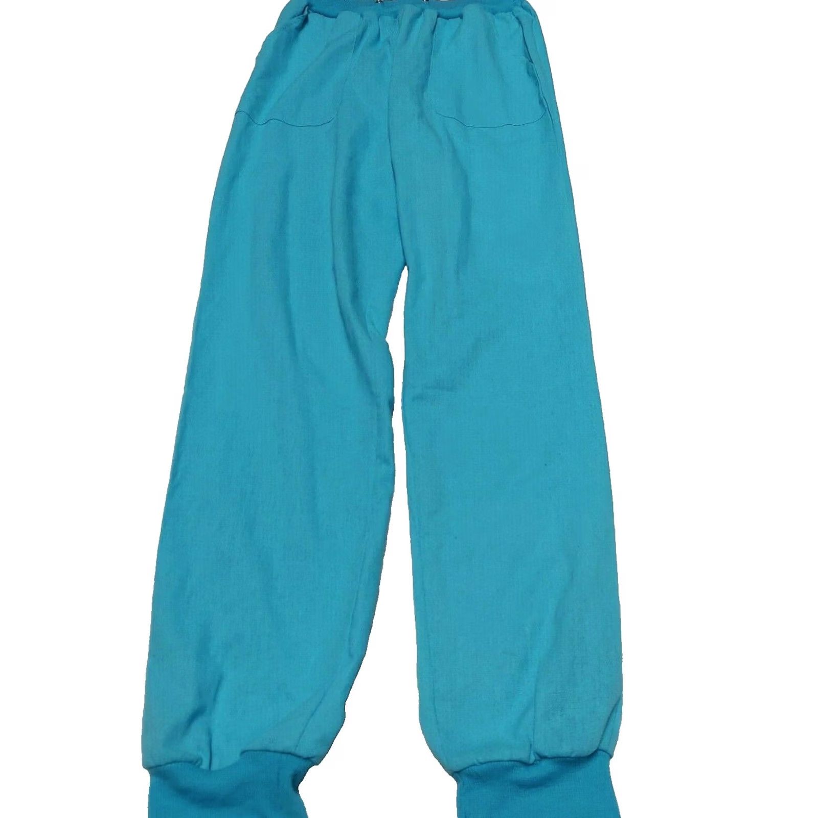 Vintage Misslook 365852 Women’s Elastic Waist Jogger Pants Small Blue Linen Blend Pockets Jogger Casual Size 28" / US 6 / IT 42 - 2 Thumbnail