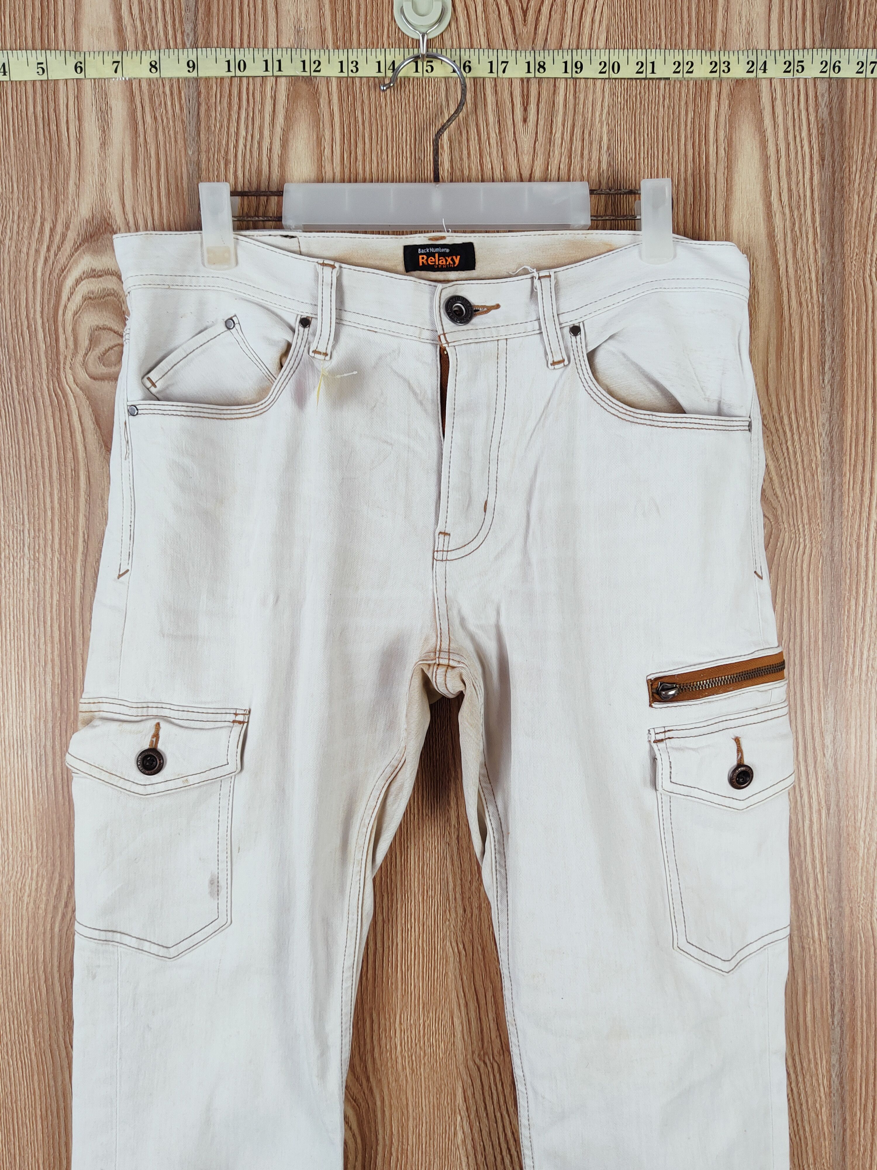 Japanese Brand Back Number ripped Multipocket Tactical Cargo Pants #W594 Size US 32 / EU 48 - 2 Thumbnail