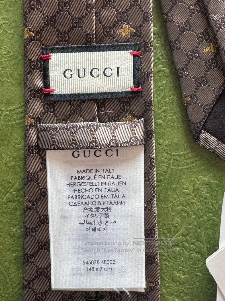 Gucci Gucci GG bee pattern silk tie Size ONE SIZE - 3 Thumbnail