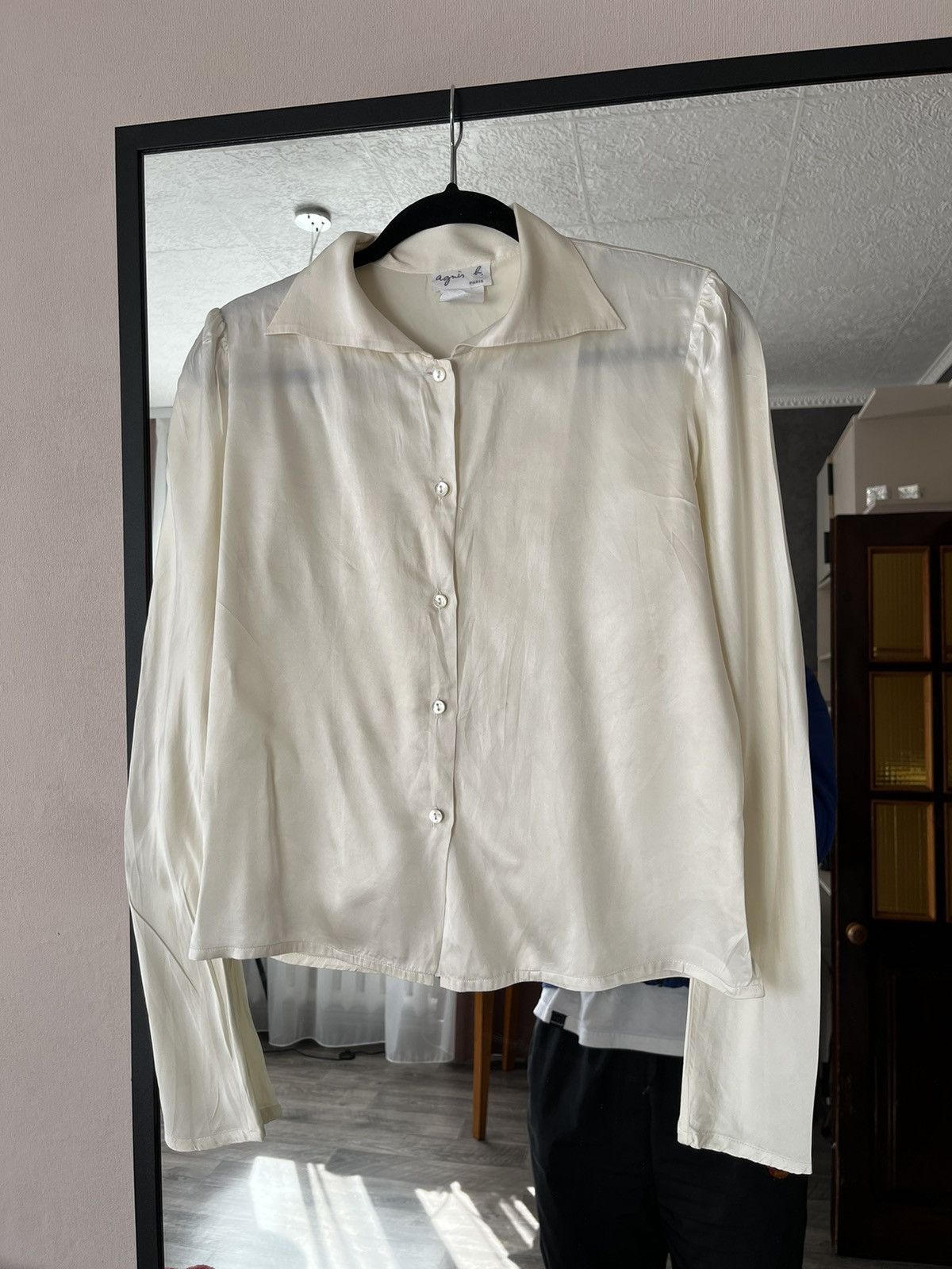 agnes b. Agnes B. Paris Silk Shirt Button Long Sleeve Size M / US 6-8 / IT 42-44 - 1 Thumbnail
