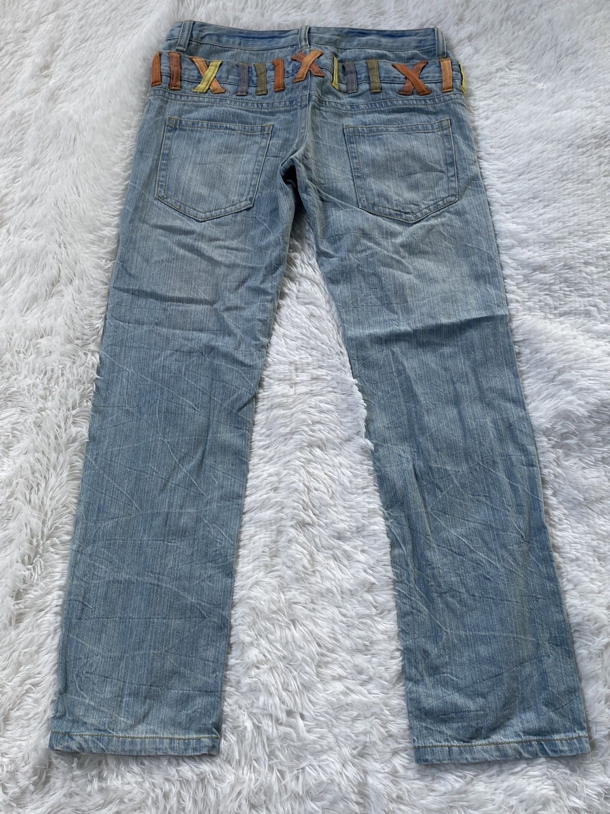Japanese Brand 🔥BINDING NOW🔥Original Jeans Patches Double Waist Denim Size US 33 - 8 Thumbnail