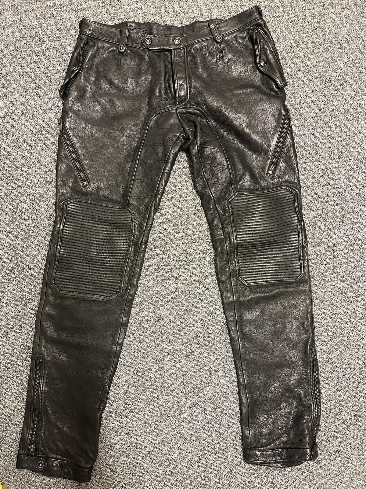 Burberry Prorsum ss11 leather biker pants size IT 52