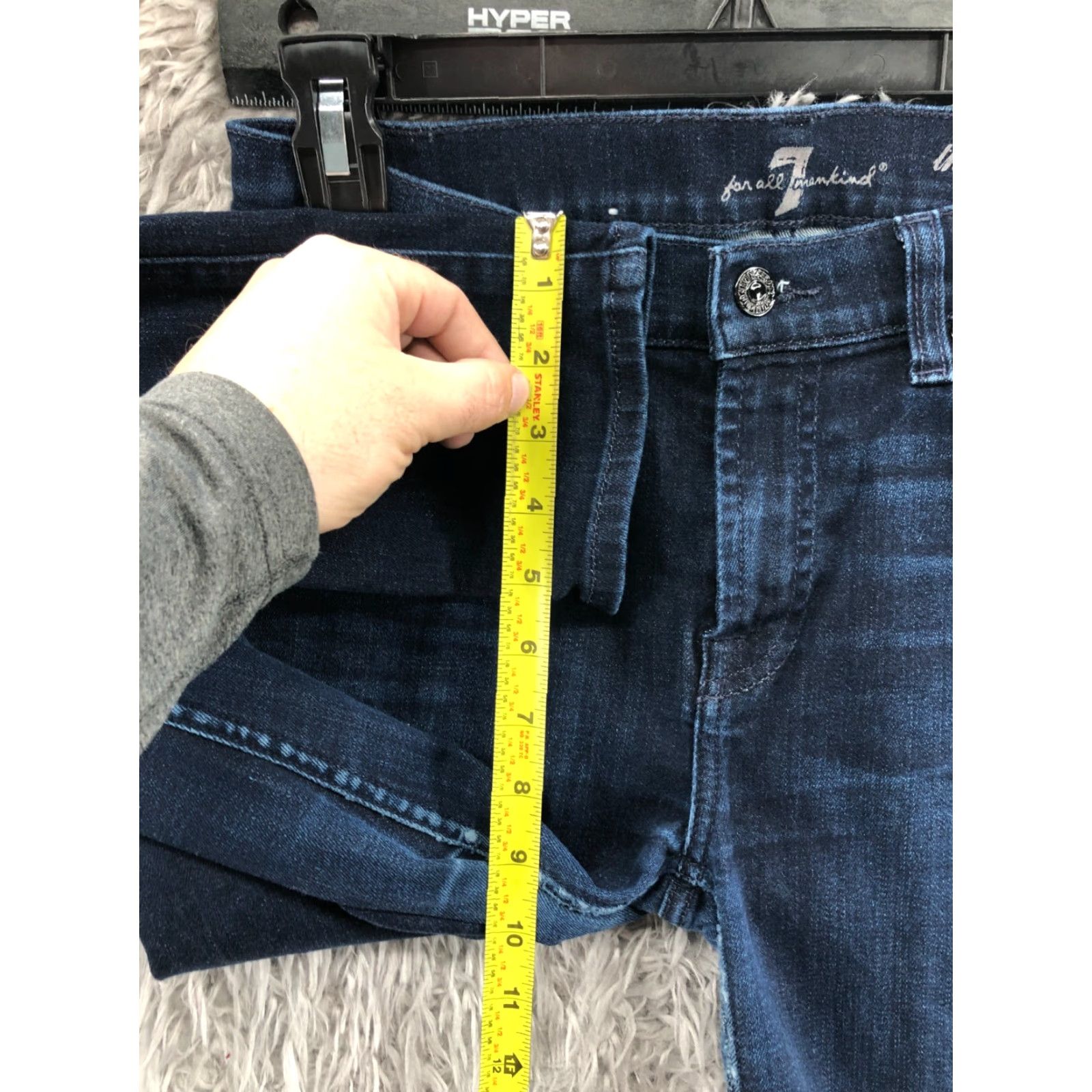 7 For All Mankind VINTAGE 7 For All Mankind Slim Cigarette Jeans 28 Womens Dark Blue Wash Skinny Denim Pants Size 28" / US 6 / IT 42 - 4 Thumbnail