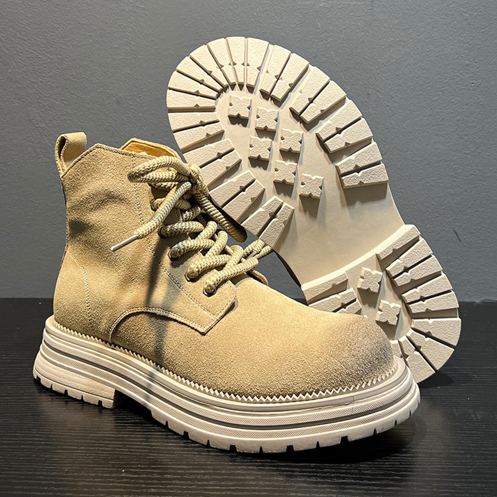 Stylish Suede Ankle Boots with Chunky Sole