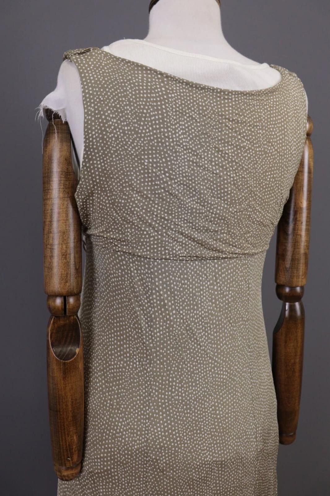 Designer Elisa Cavaletti Beige Dotted Lined Sleeveless Long Dress Size M / US 6-8 / IT 42-44 - 11 Thumbnail