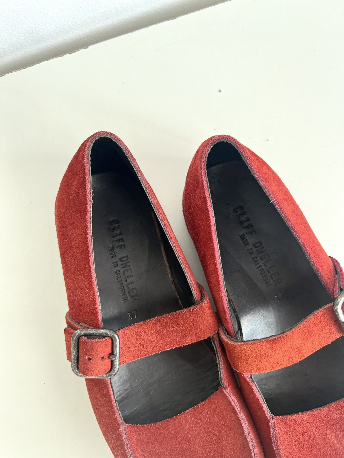 Ann Demeulemeester 🇺🇸Cliff Dweller x Cydwoq Mary Jane Red Suede Shoes Size US 7 / IT 37 - 15 Thumbnail