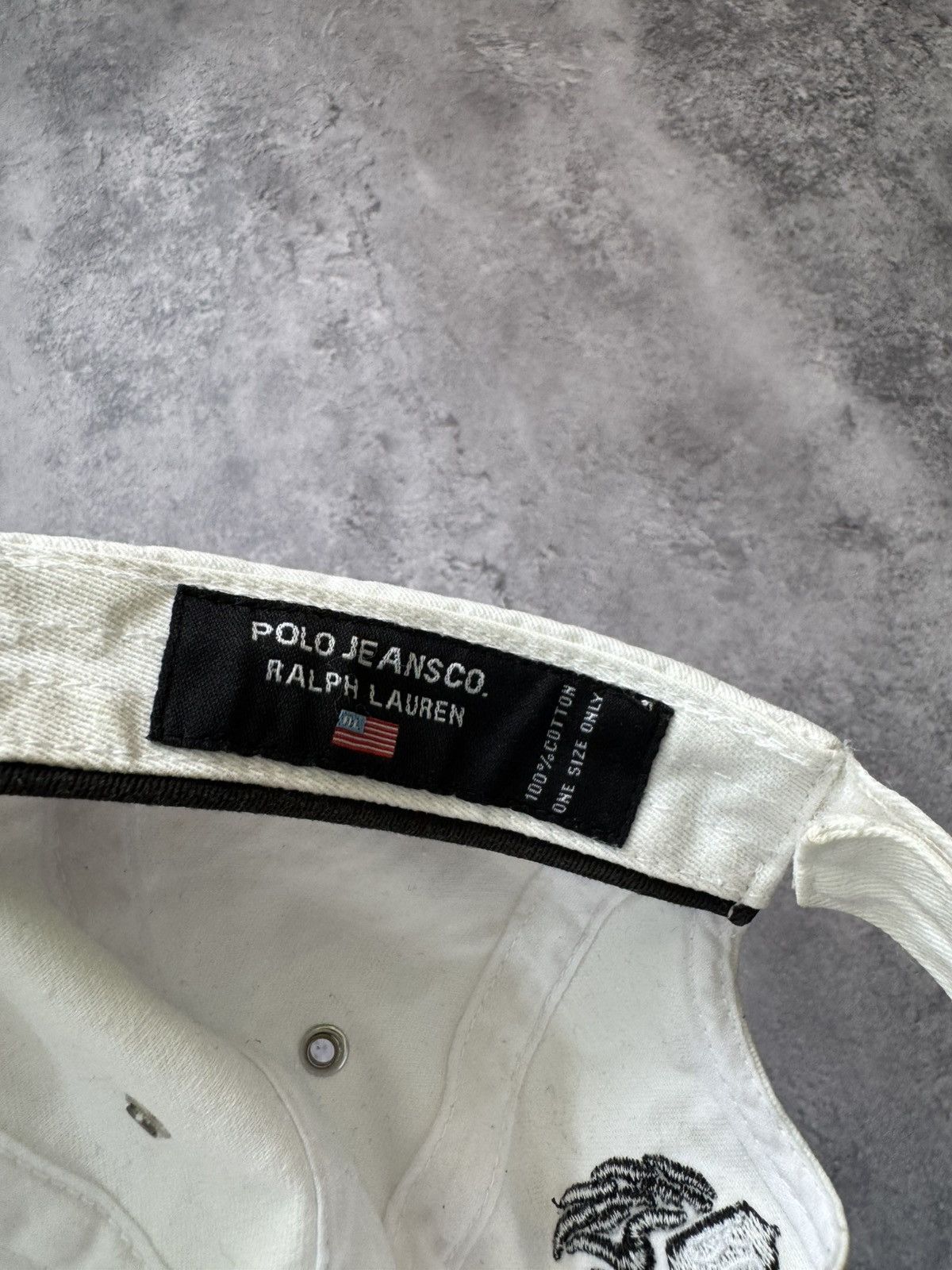 Polo Ralph Lauren × Vintage Vintage Polo Jeans company Ralph Lauren white cap hats Size ONE SIZE - 7 Thumbnail